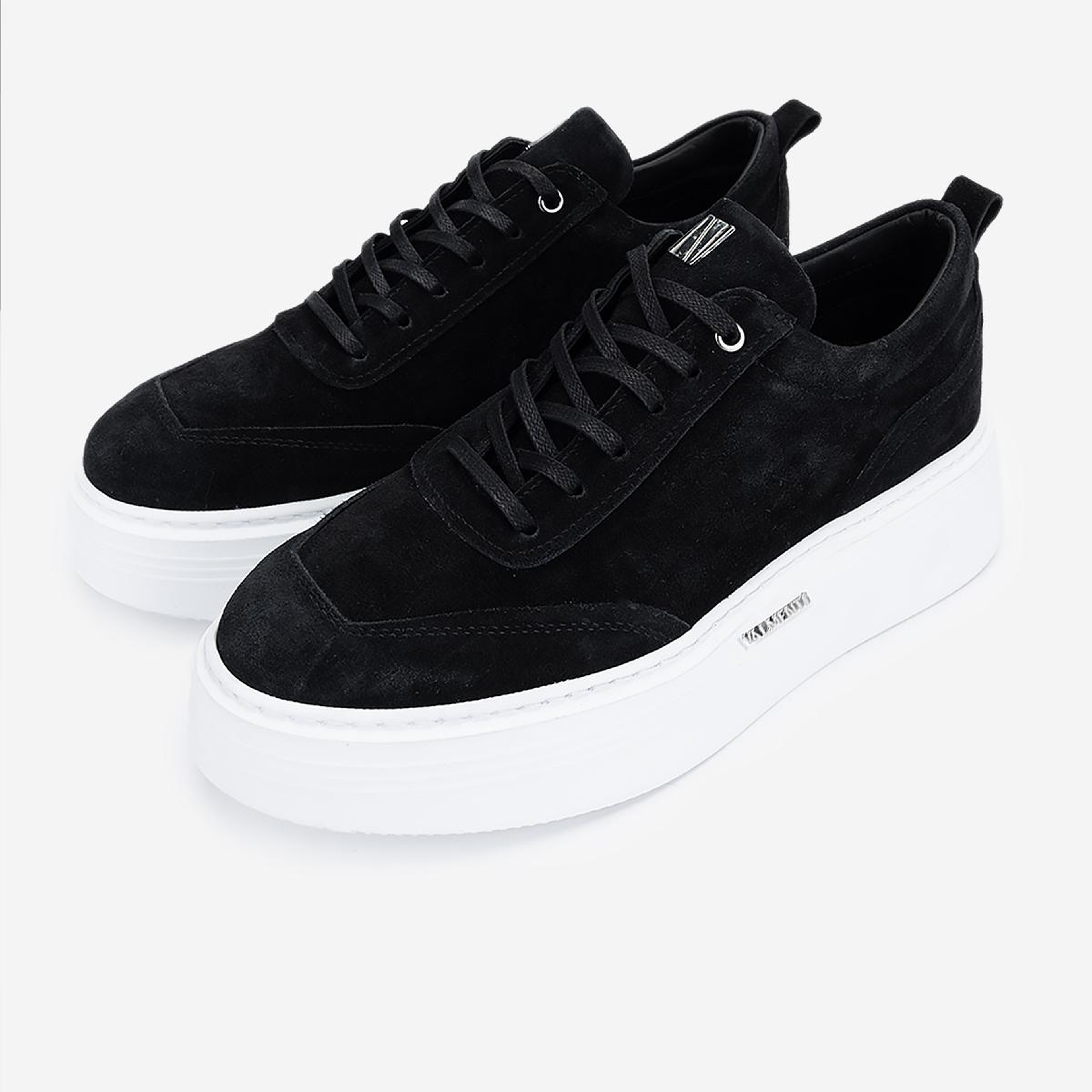 Valmenti Erkek Hakiki Deri Siyah Süet Sneakers & Spor Ayakkabı
