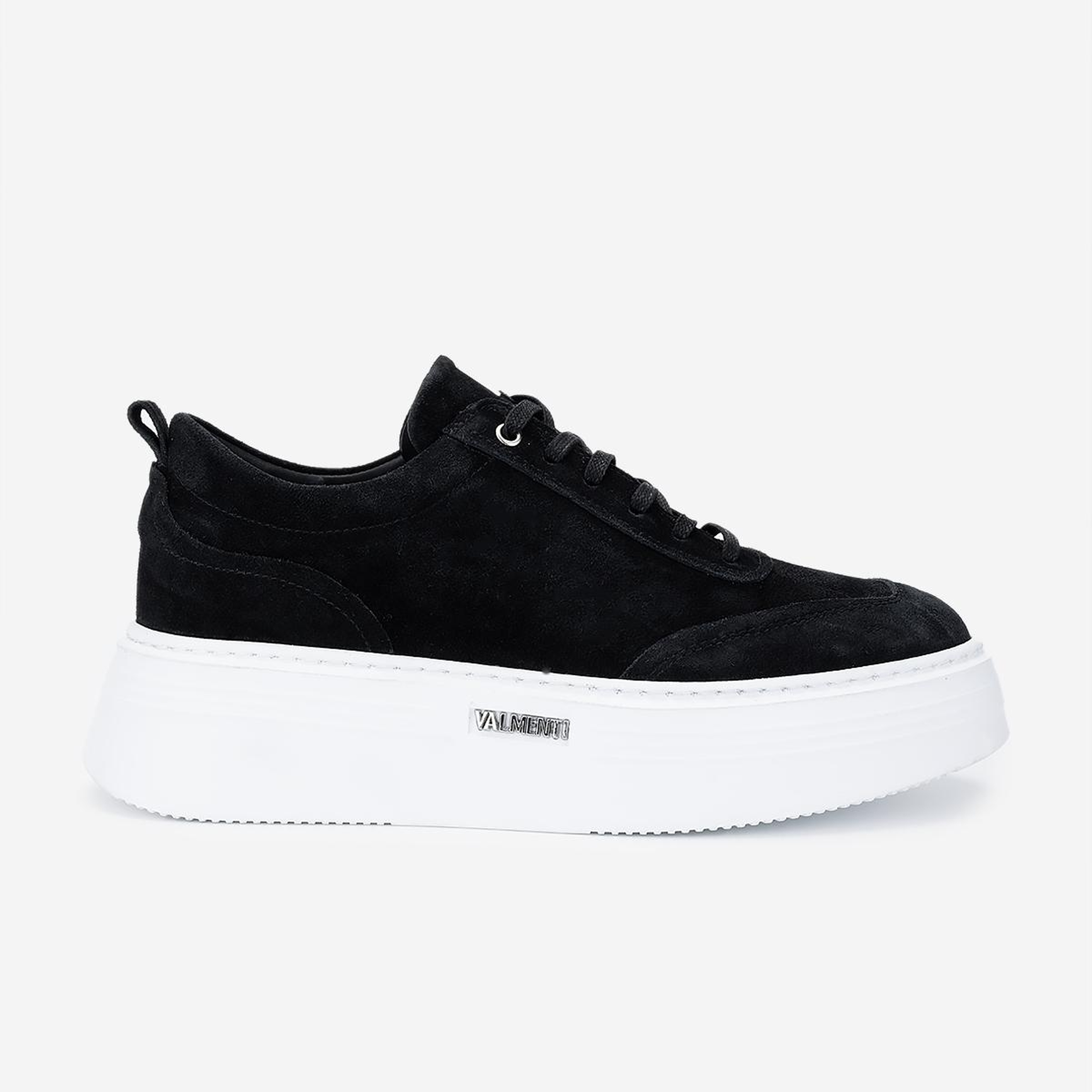 Valmenti Erkek Hakiki Deri Siyah Süet Sneakers & Spor Ayakkabı