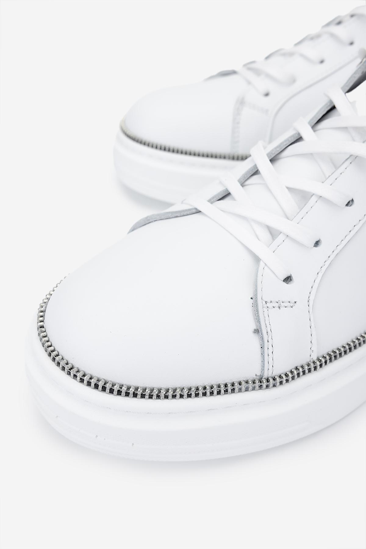 Valmenti Erkek Hakiki Deri Beyaz Sneakers & Spor Ayakkabı