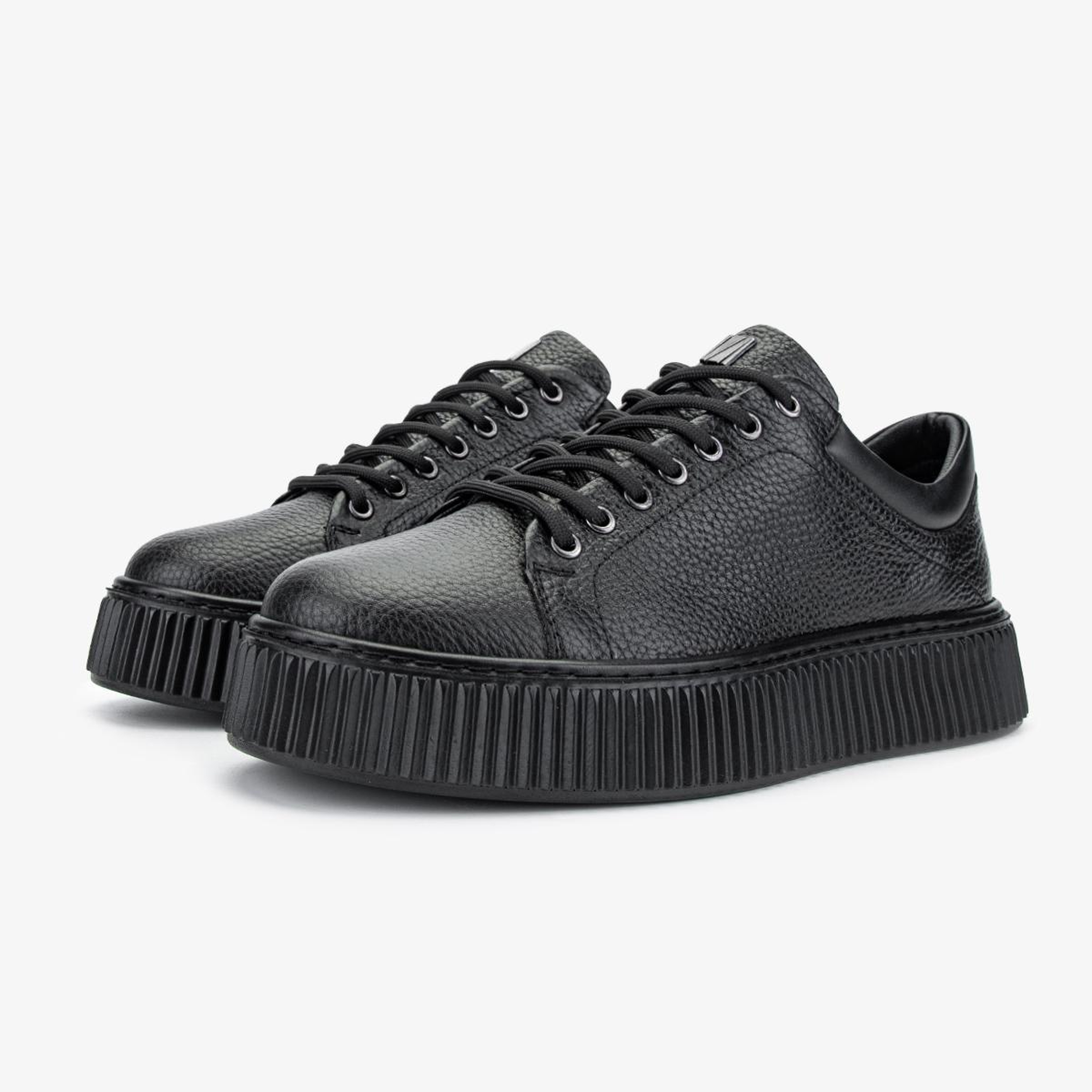 Valmenti Erkek Hakiki Deri Siyah Floter Sneakers & Spor Ayakkabı