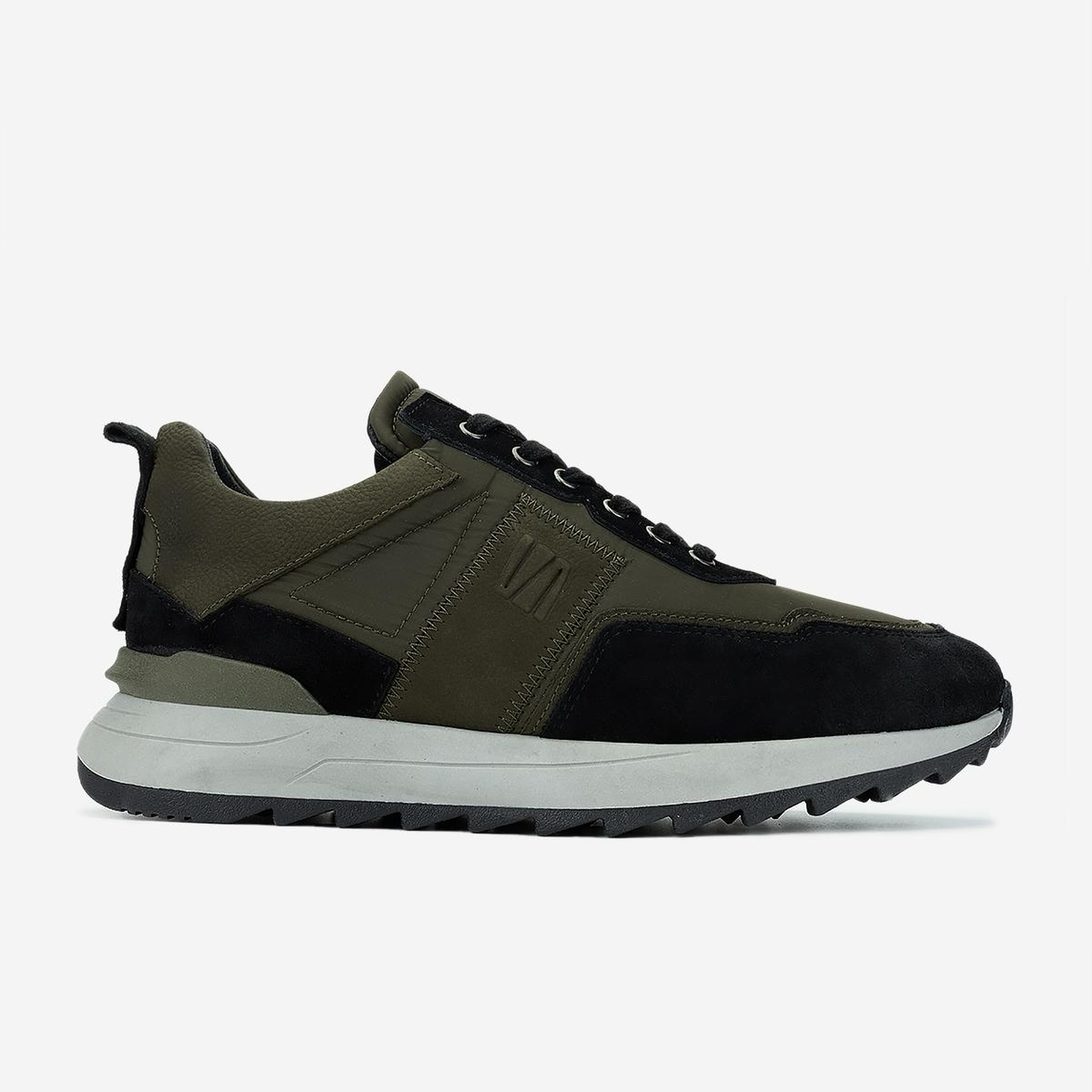 Valmenti Erkek Hakiki Deri Siyah/Haki Sneakers & Spor Ayakkabı