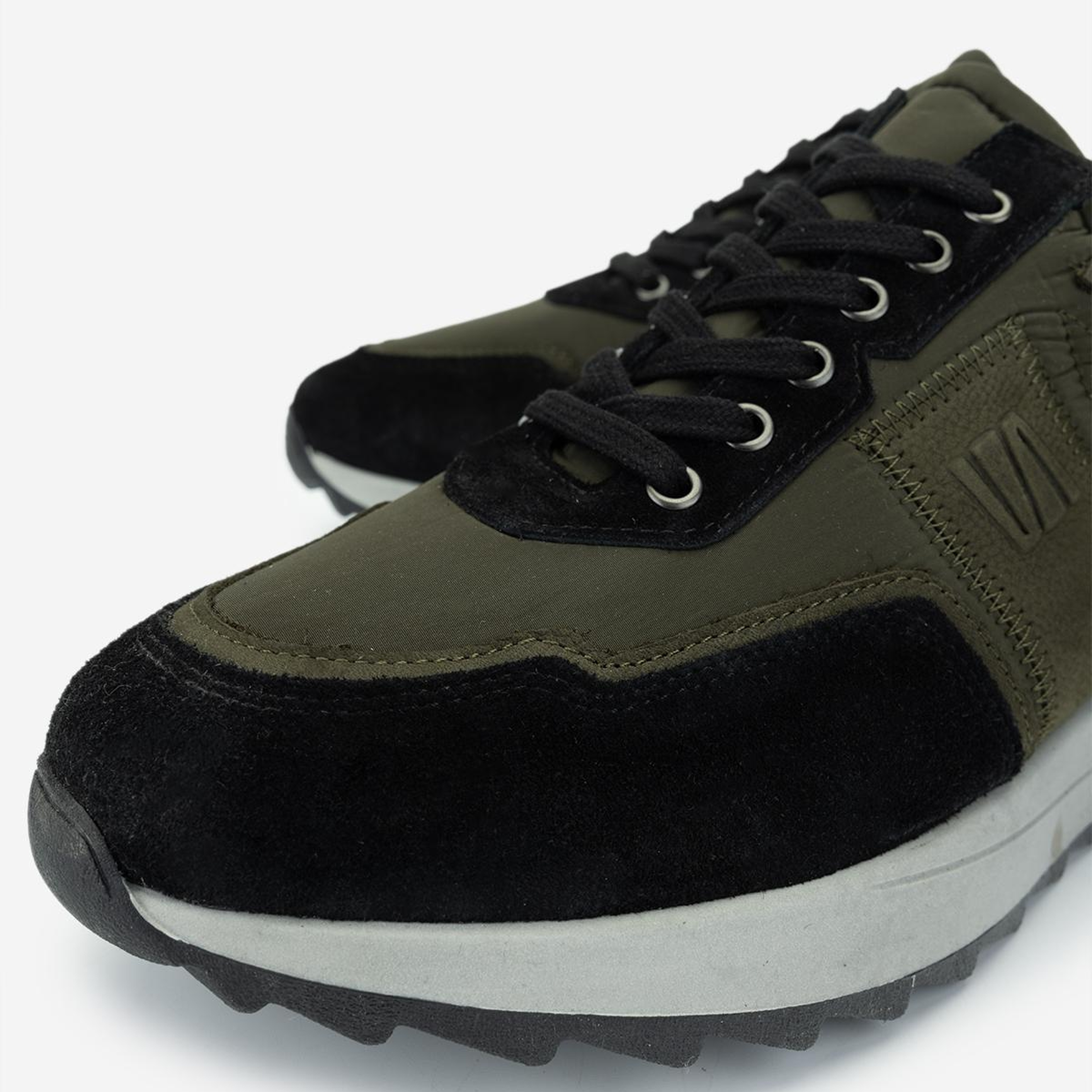 Valmenti Erkek Hakiki Deri Siyah/Haki Sneakers & Spor Ayakkabı