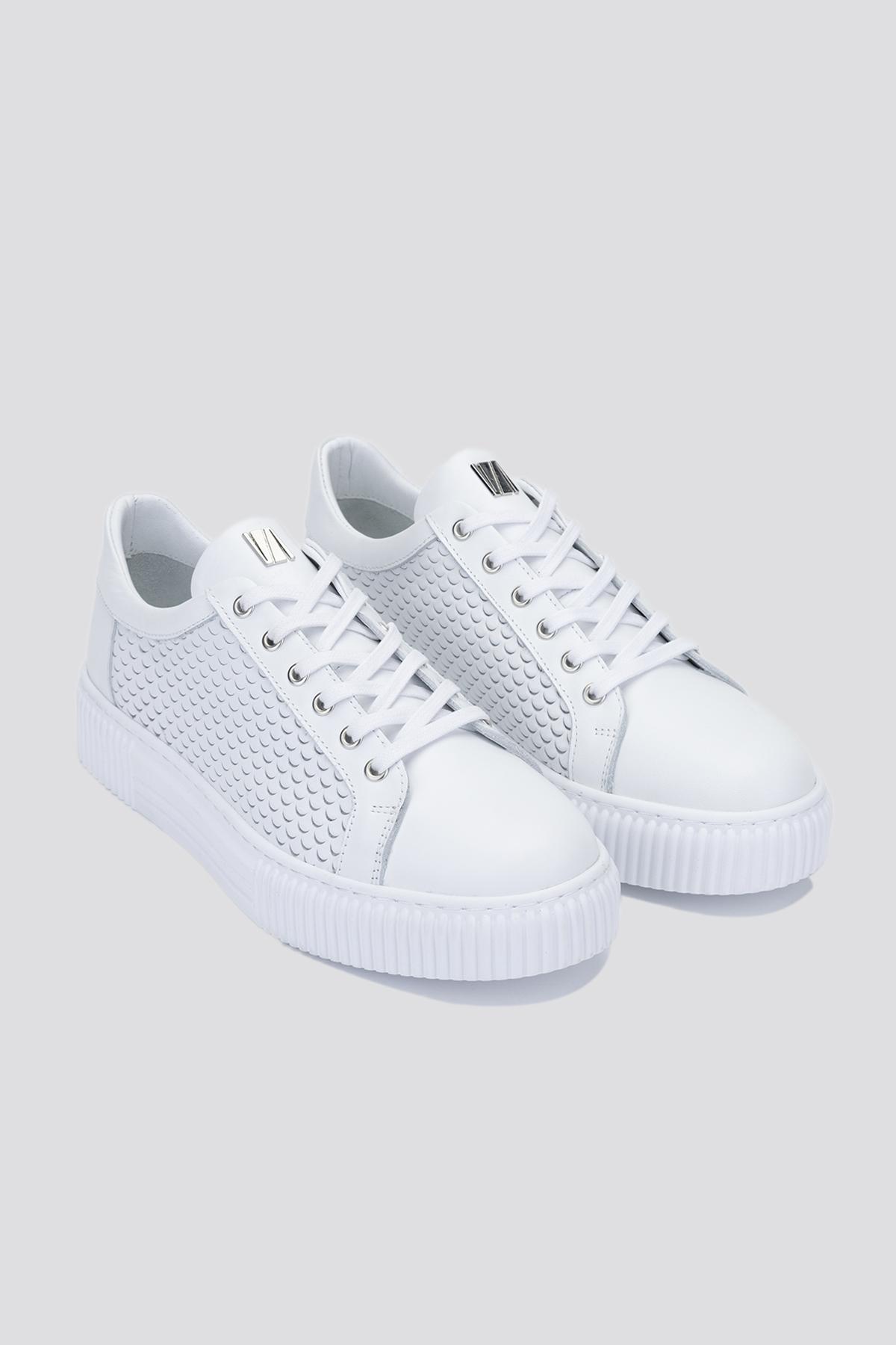 Valmenti Erkek Hakiki Deri Beyaz Sneakers & Spor Ayakkabı