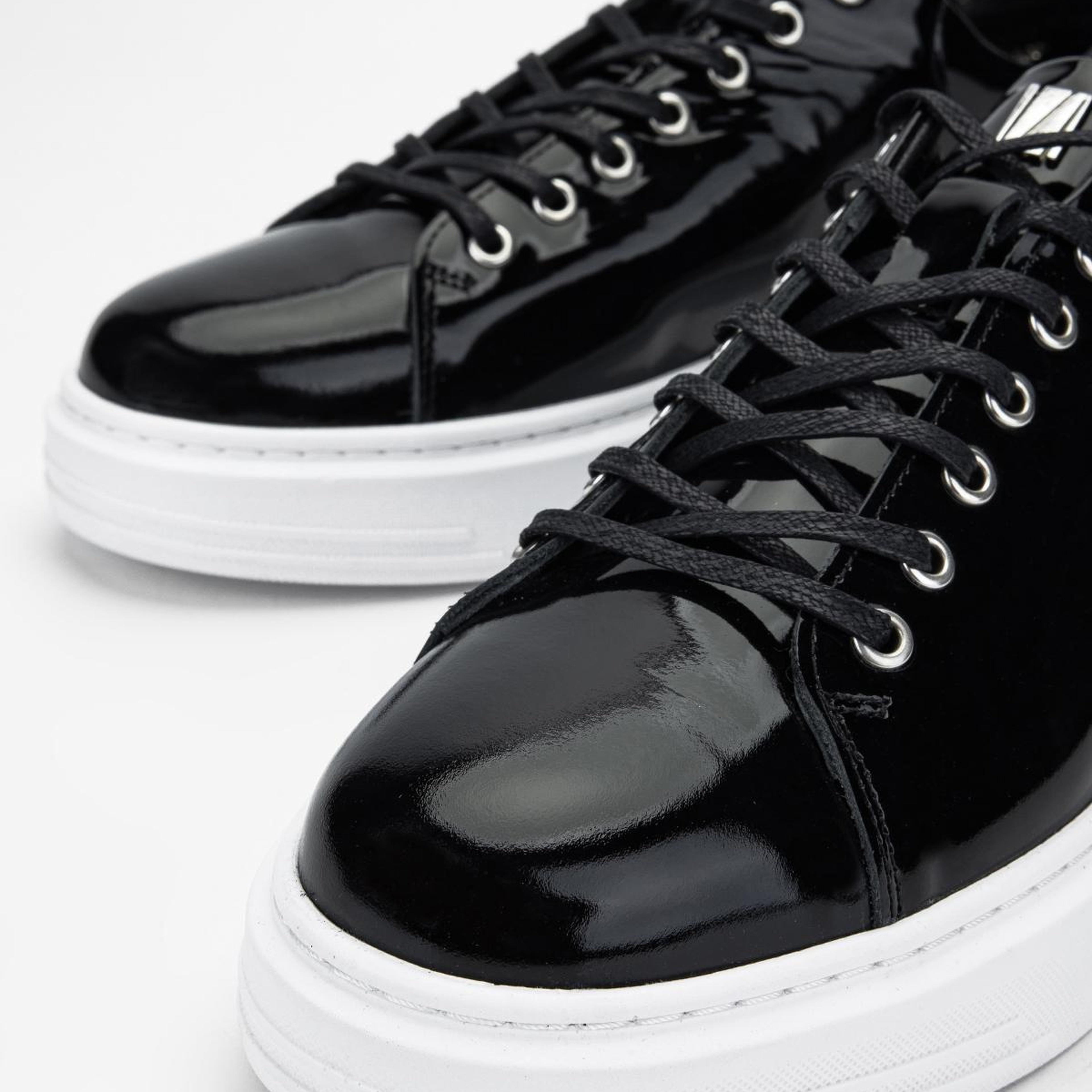 Valmenti Erkek Hakiki Deri Siyah Rugan Sneakers & Spor Ayakkabı