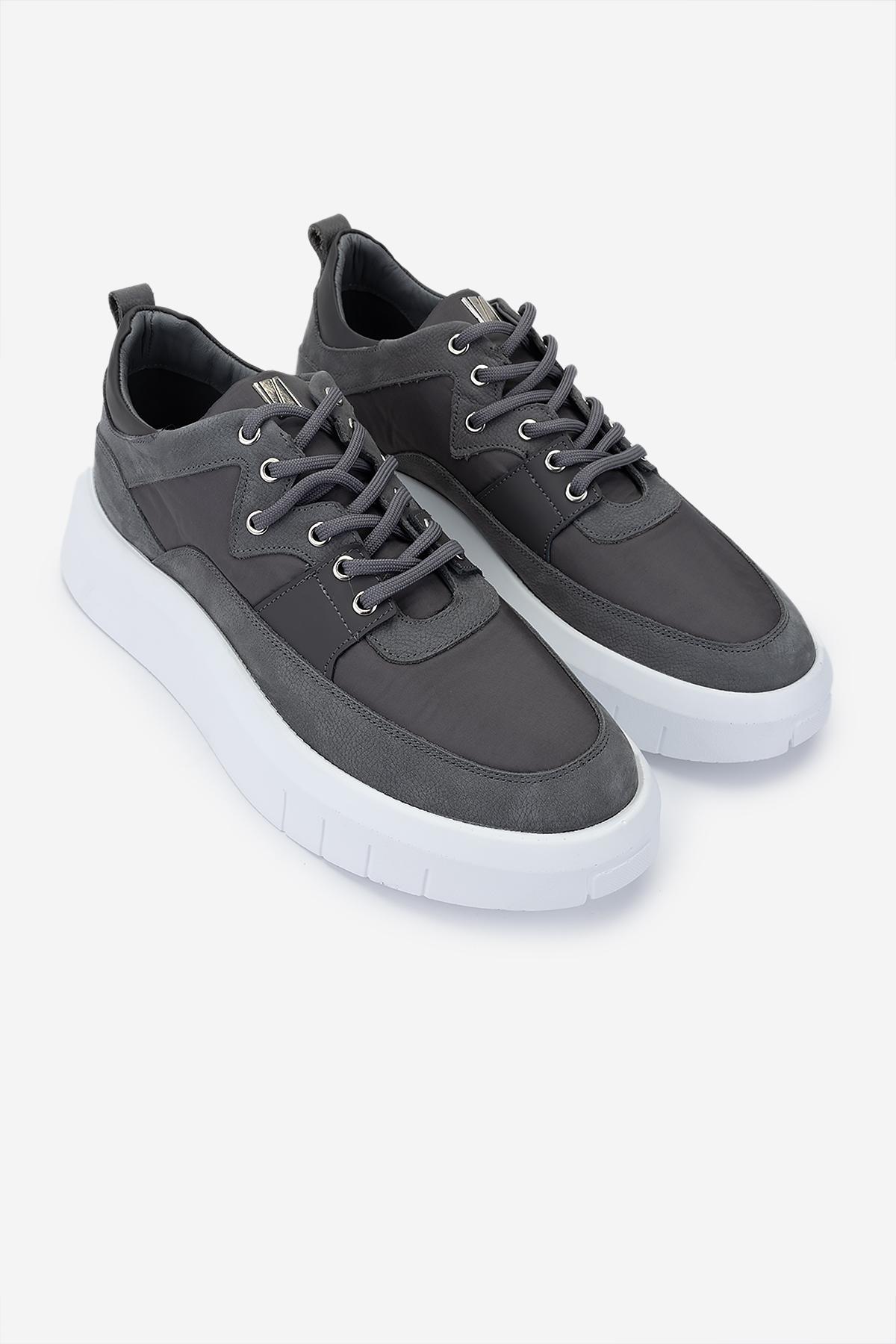 Valmenti Erkek Hakiki Deri Gri Sneakers & Spor Ayakkabı