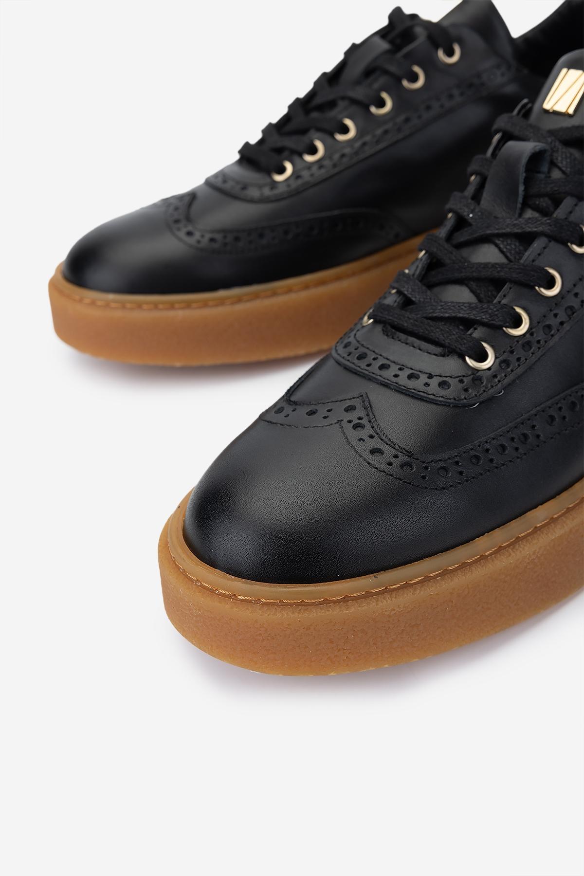 Valmenti Erkek Hakiki Deri Siyah Sneakers & Spor Ayakkabı