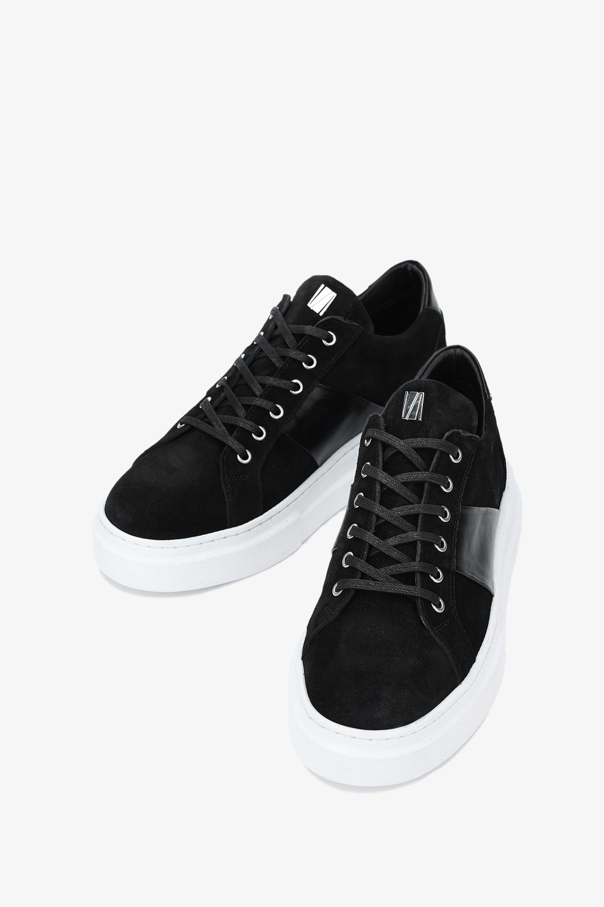 Valmenti Erkek Hakiki Deri Siyah Sneakers & Spor Ayakkabı