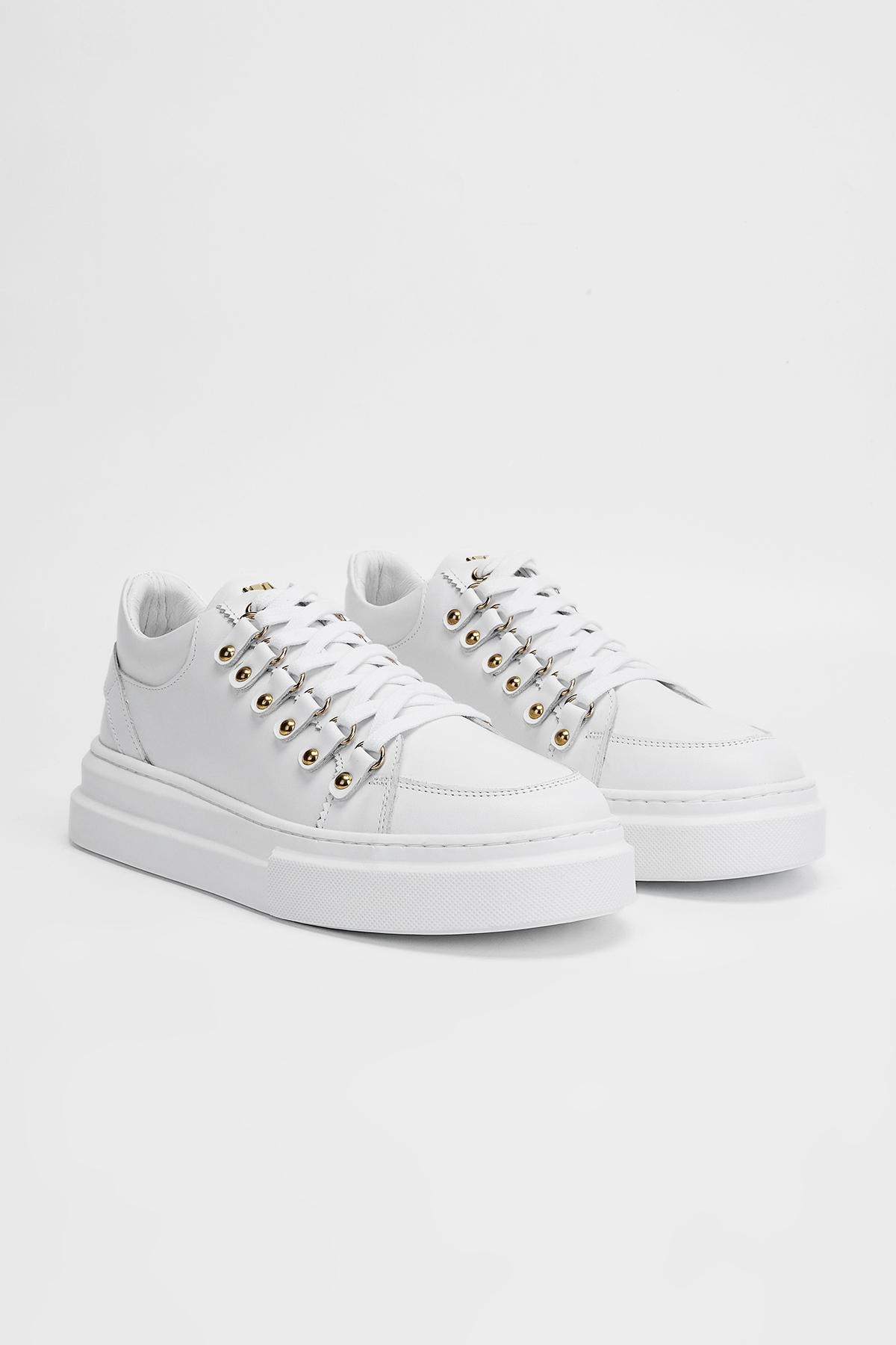 Valmenti Erkek Hakiki Deri Beyaz Sneakers & Spor Ayakkabı