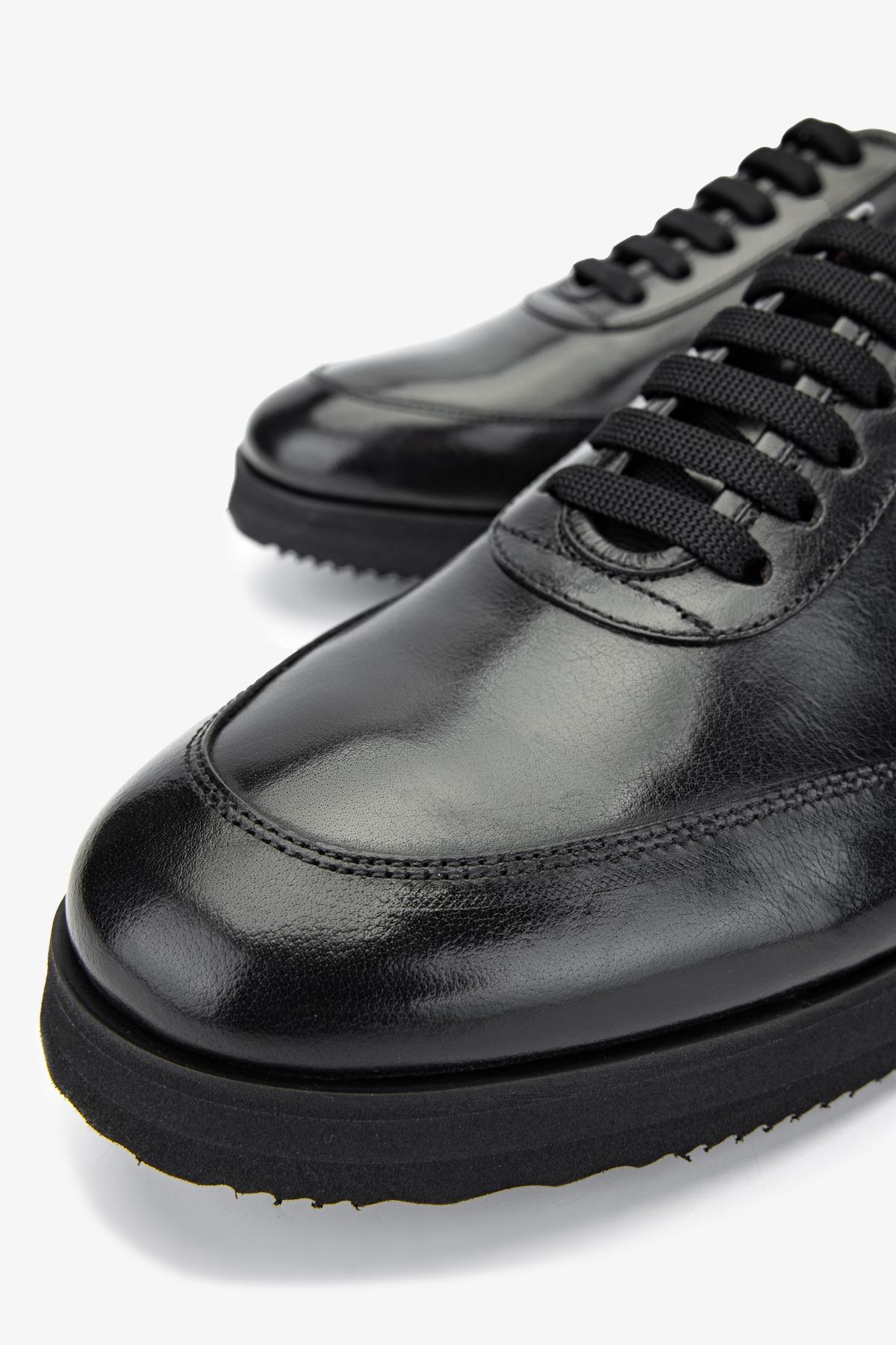 Valmenti Erkek Hakiki Deri Siyah Sneakers & Spor Ayakkabı