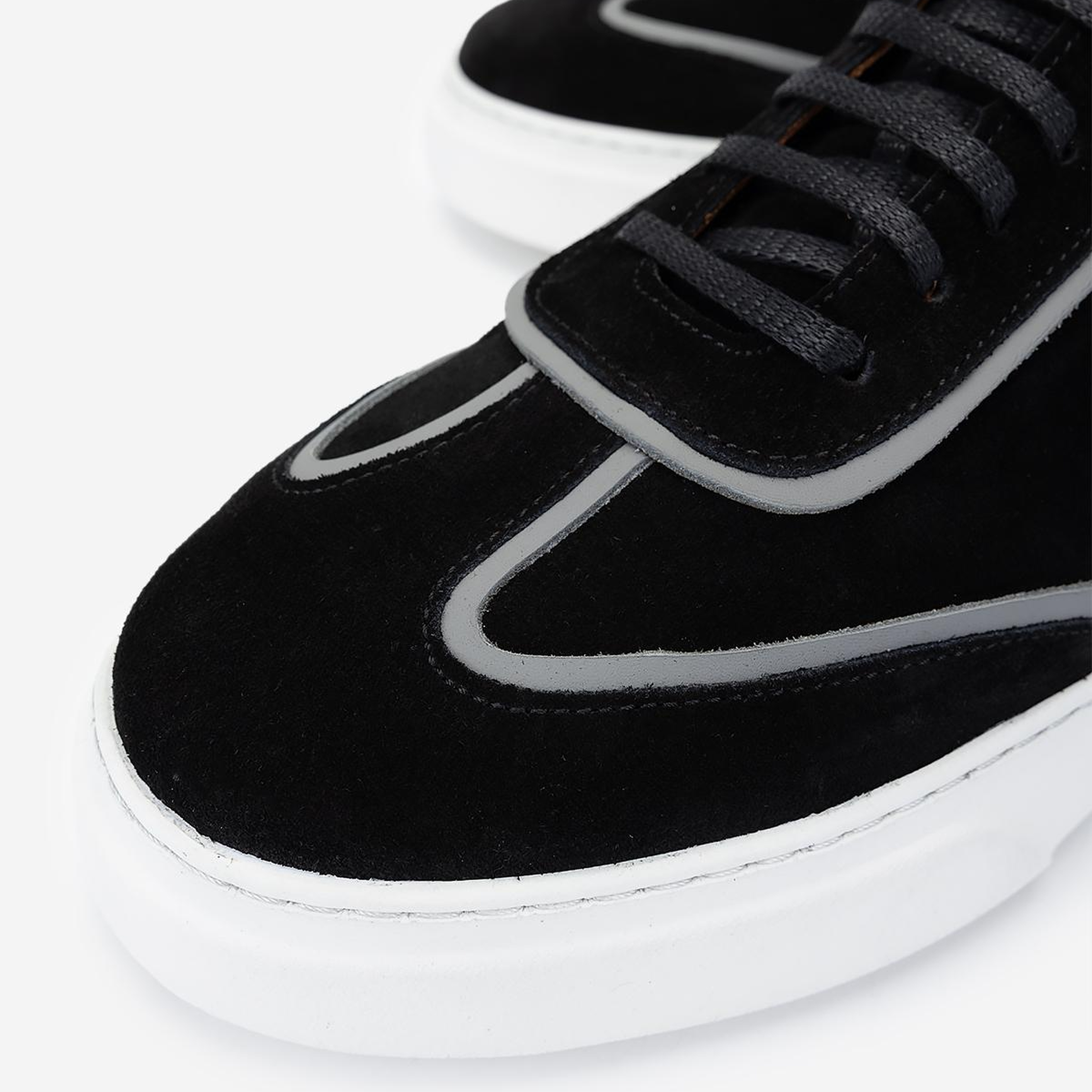 Valmenti Erkek Hakiki Deri Siyah Süet Sneakers & Spor Ayakkabı