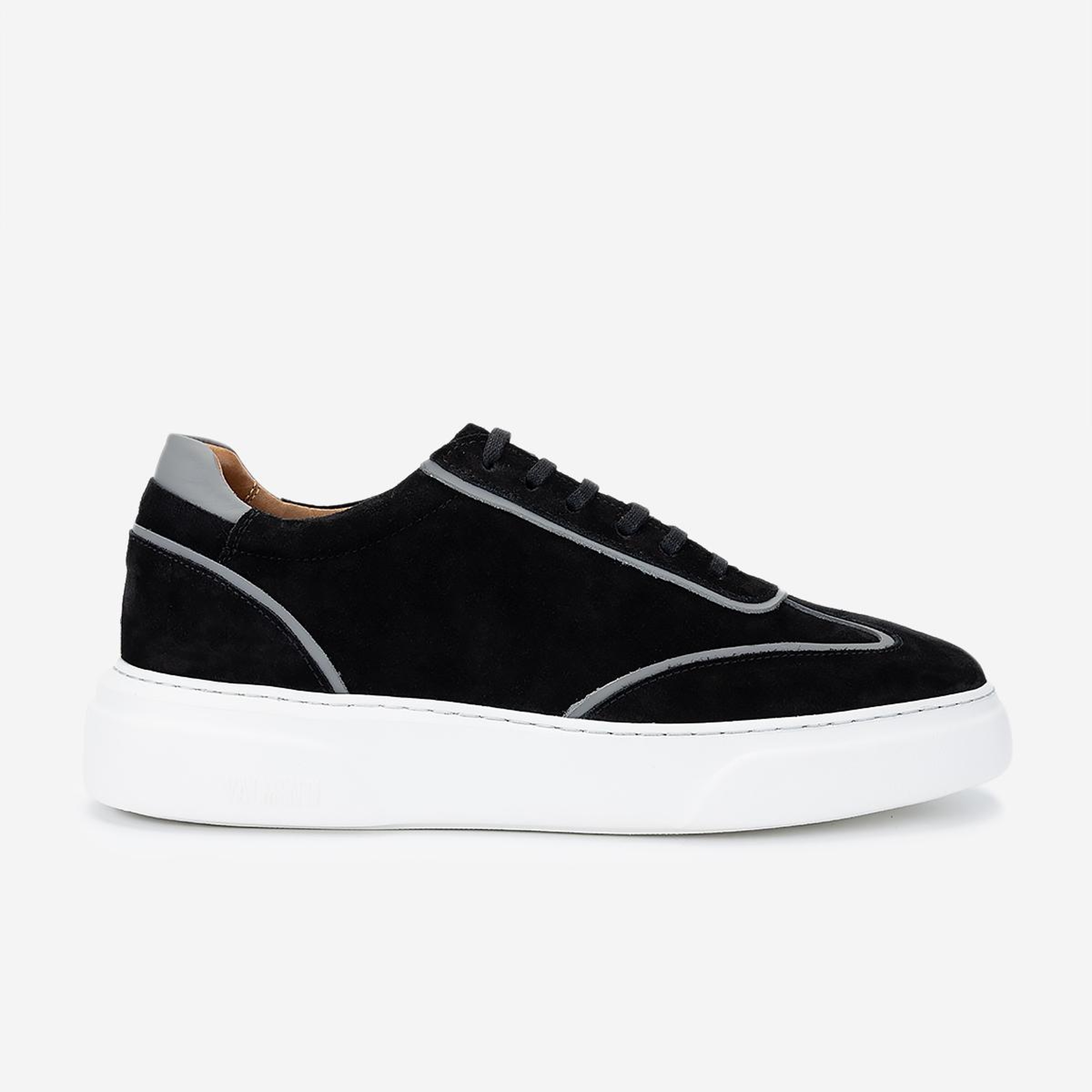 Valmenti Erkek Hakiki Deri Siyah Süet Sneakers & Spor Ayakkabı