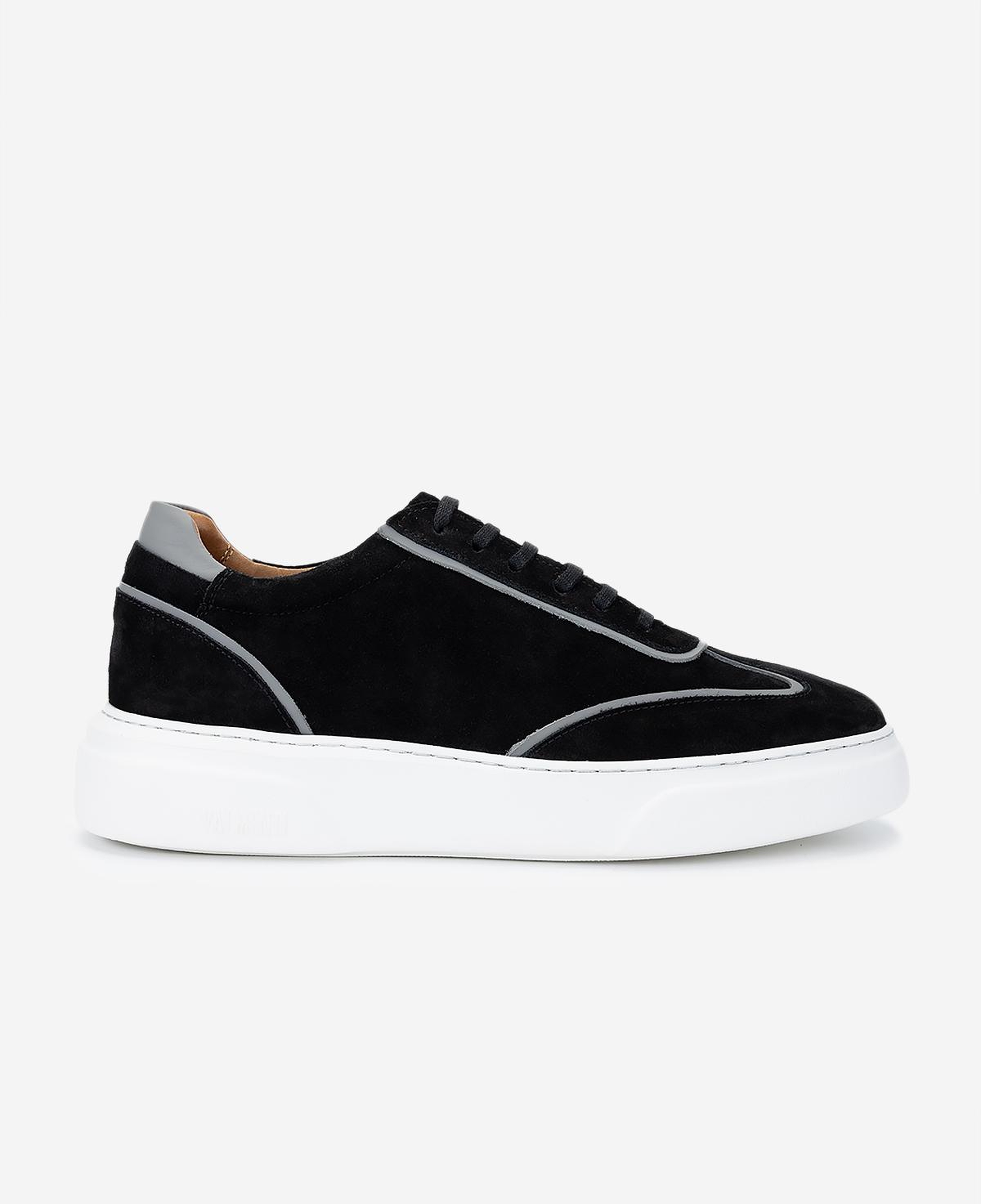 Valmenti Erkek Hakiki Deri Siyah Süet Sneakers & Spor Ayakkabı