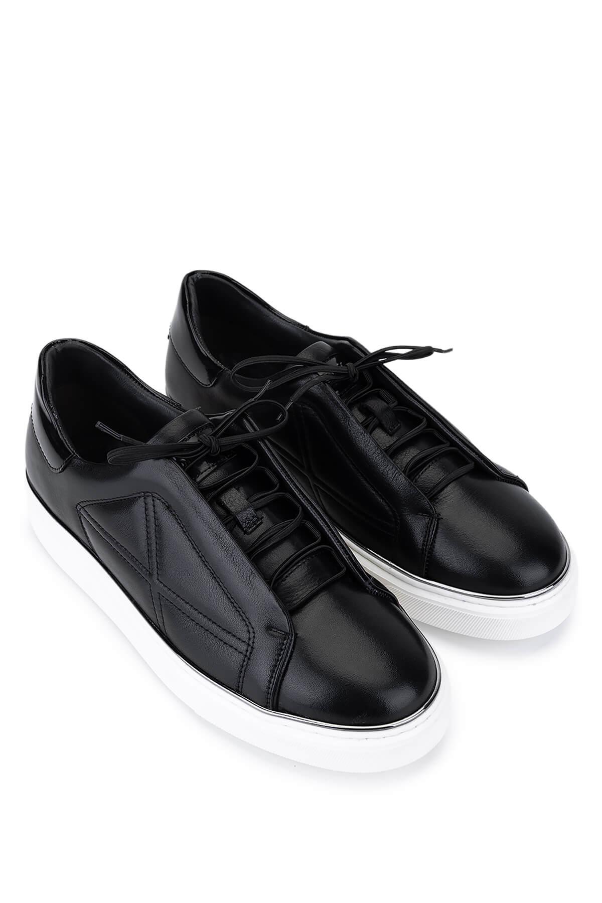 Tamer Tanca Erkek Hakiki Deri Siyah Sneakers & Spor Ayakkabı