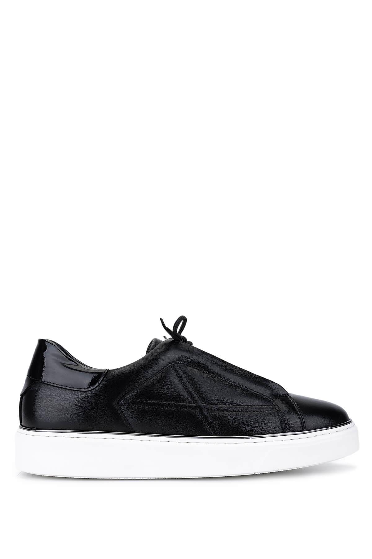 Tamer Tanca Erkek Hakiki Deri Siyah Sneakers & Spor Ayakkabı