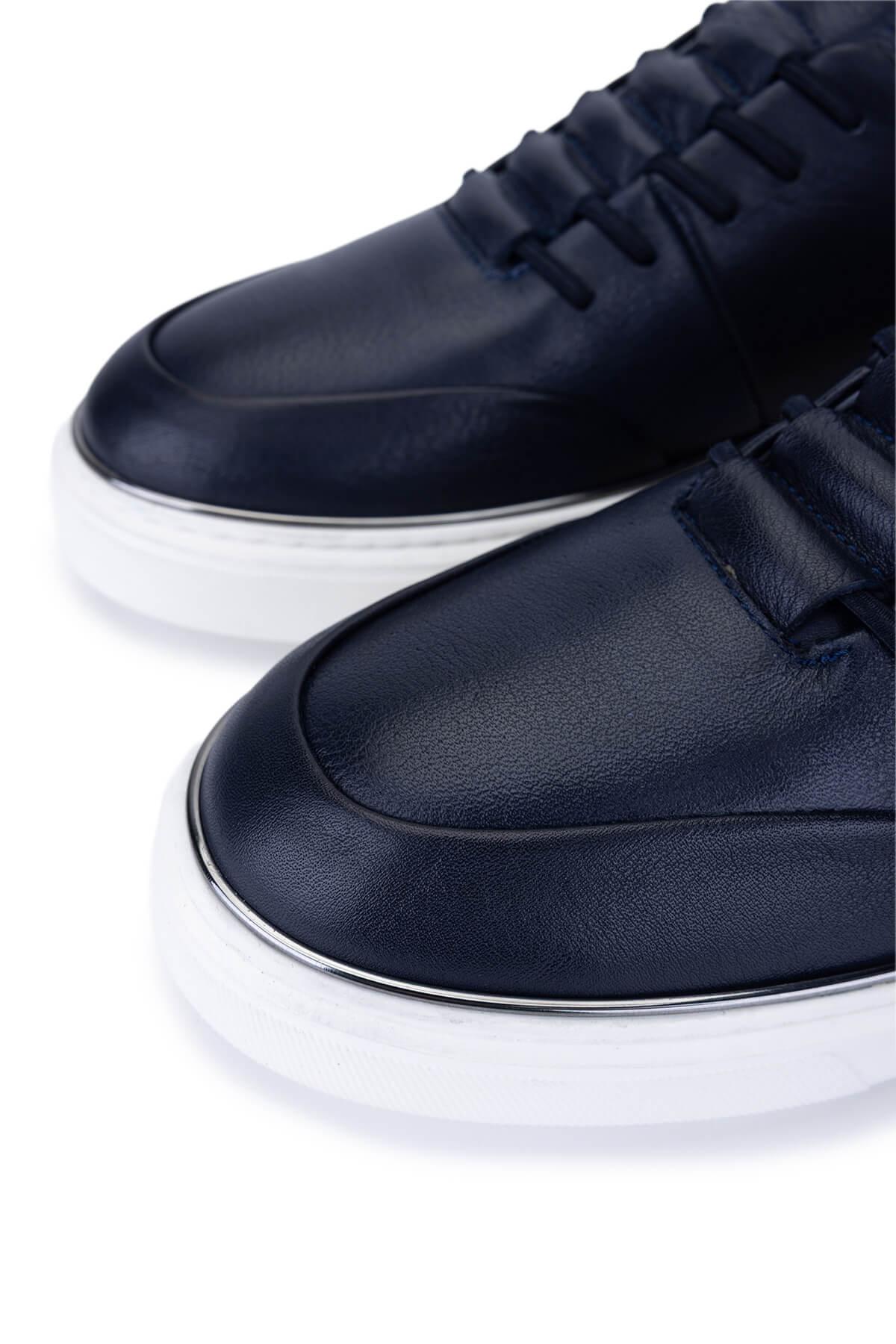 Tamer Tanca Erkek Hakiki Deri Lacivert Sneakers & Spor Ayakkabı