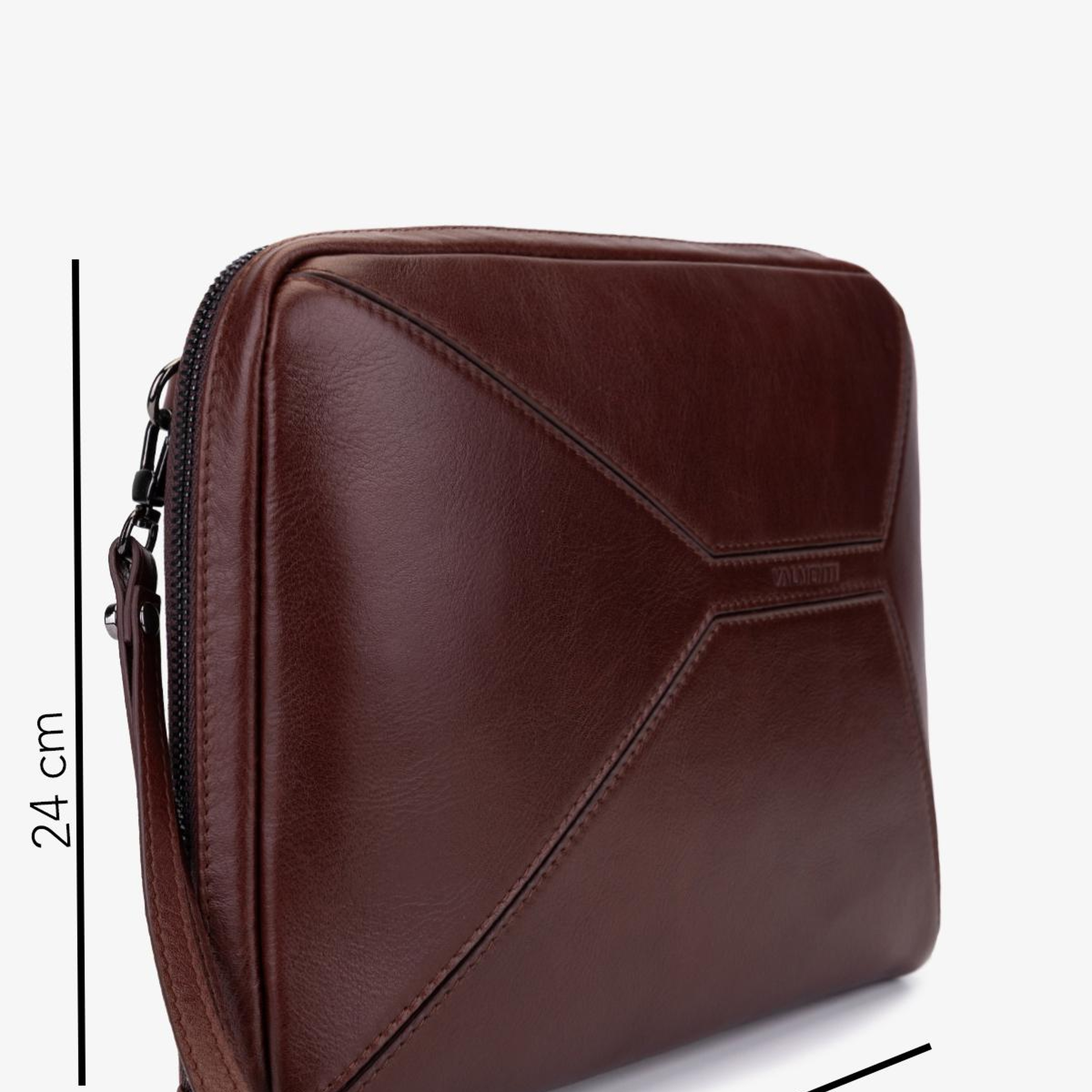 Valmenti Erkek Hakiki Deri Kahverengi El Çantası