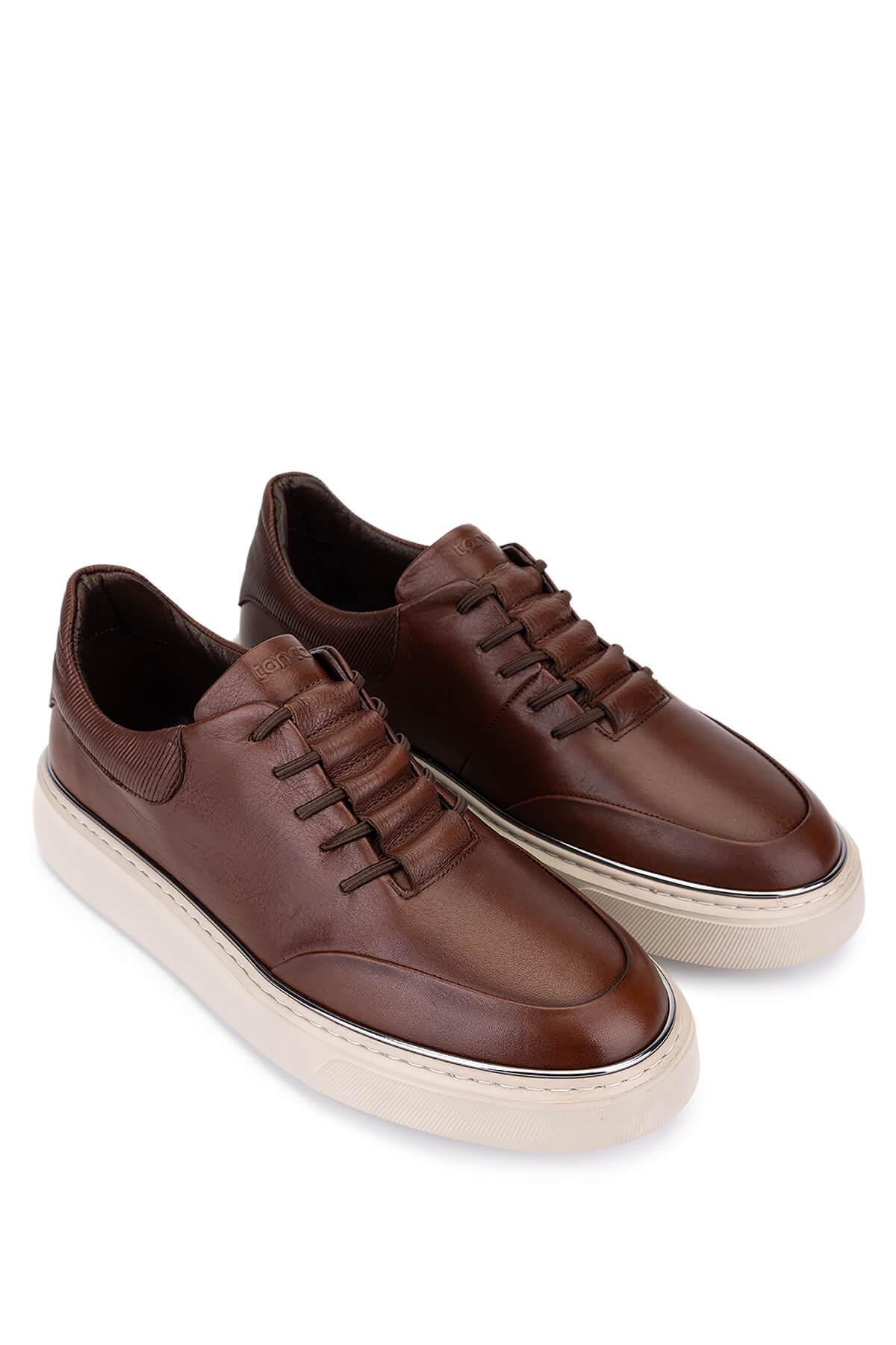 Tamer Tanca Erkek Hakiki Deri Kahverengi Sneakers & Spor Ayakkabı