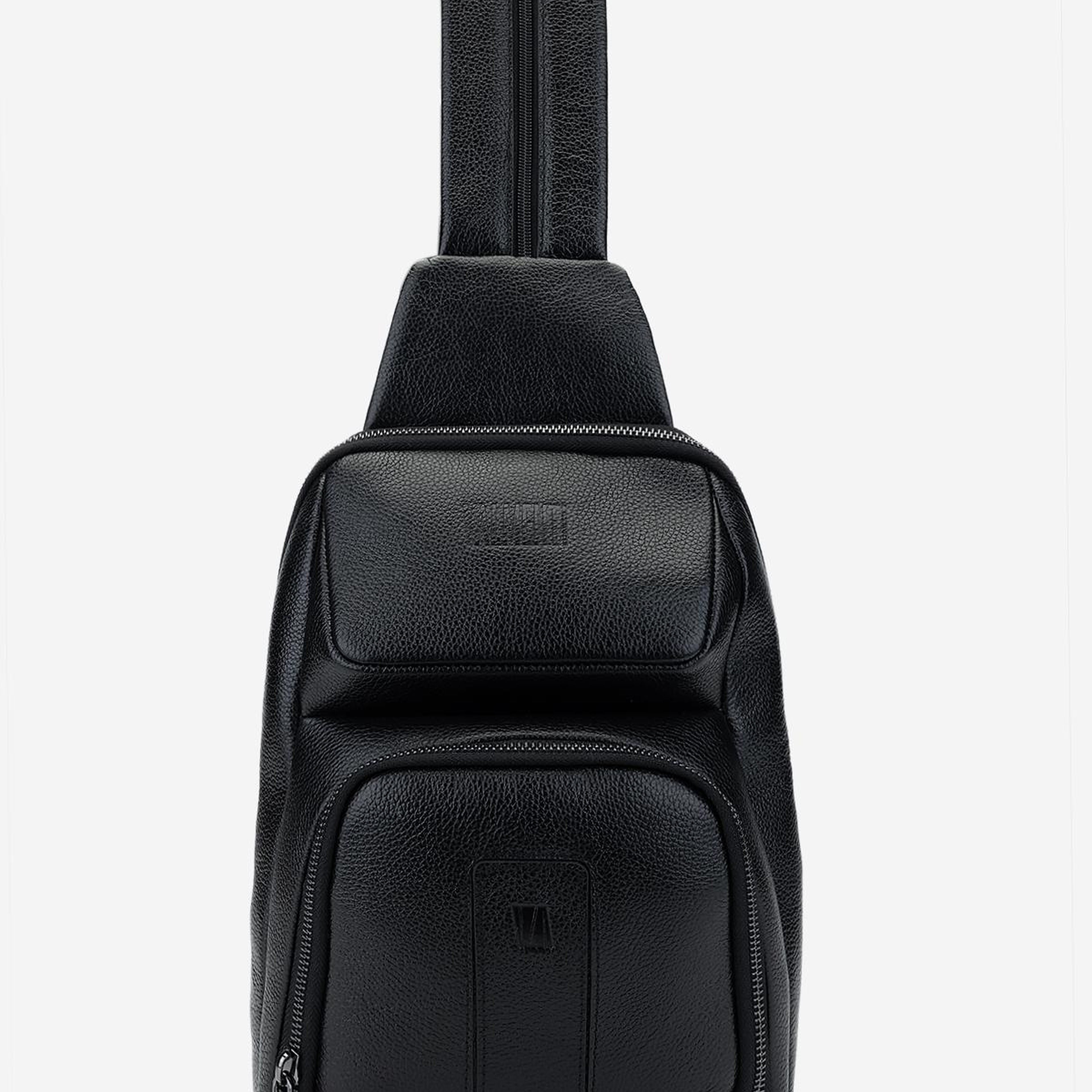 Valmenti Erkek Hakiki Deri Siyah Body Bag Çanta