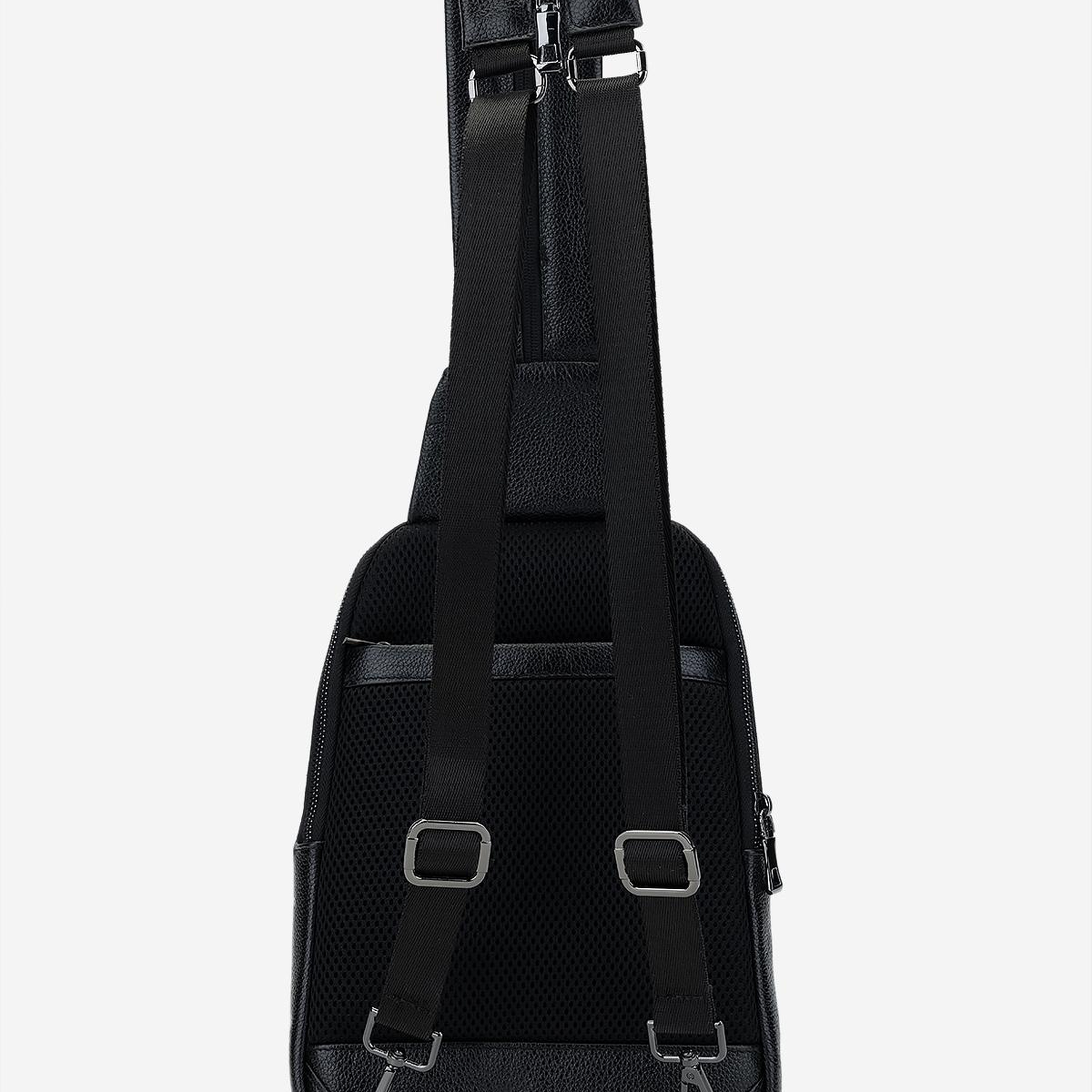 Valmenti Erkek Hakiki Deri Siyah Body Bag Çanta