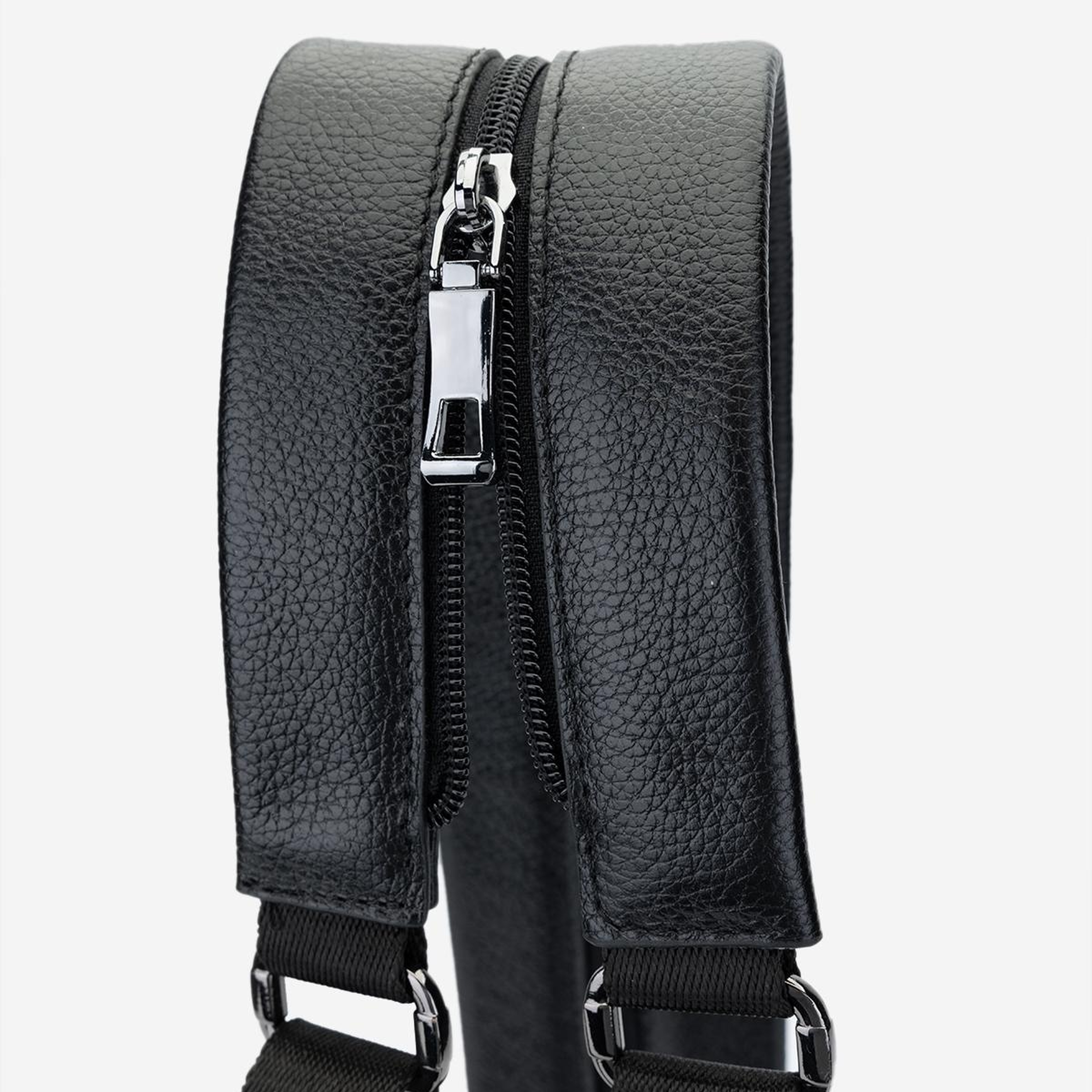 Valmenti Erkek Hakiki Deri Siyah Body Bag Çanta