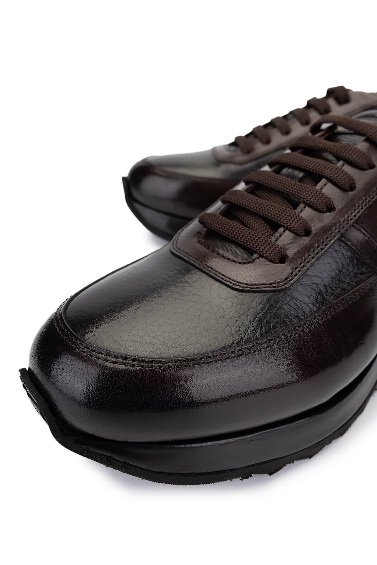 Tamer Tanca Erkek Hakiki Deri Kahverengi Sneakers & Spor Ayakkabı