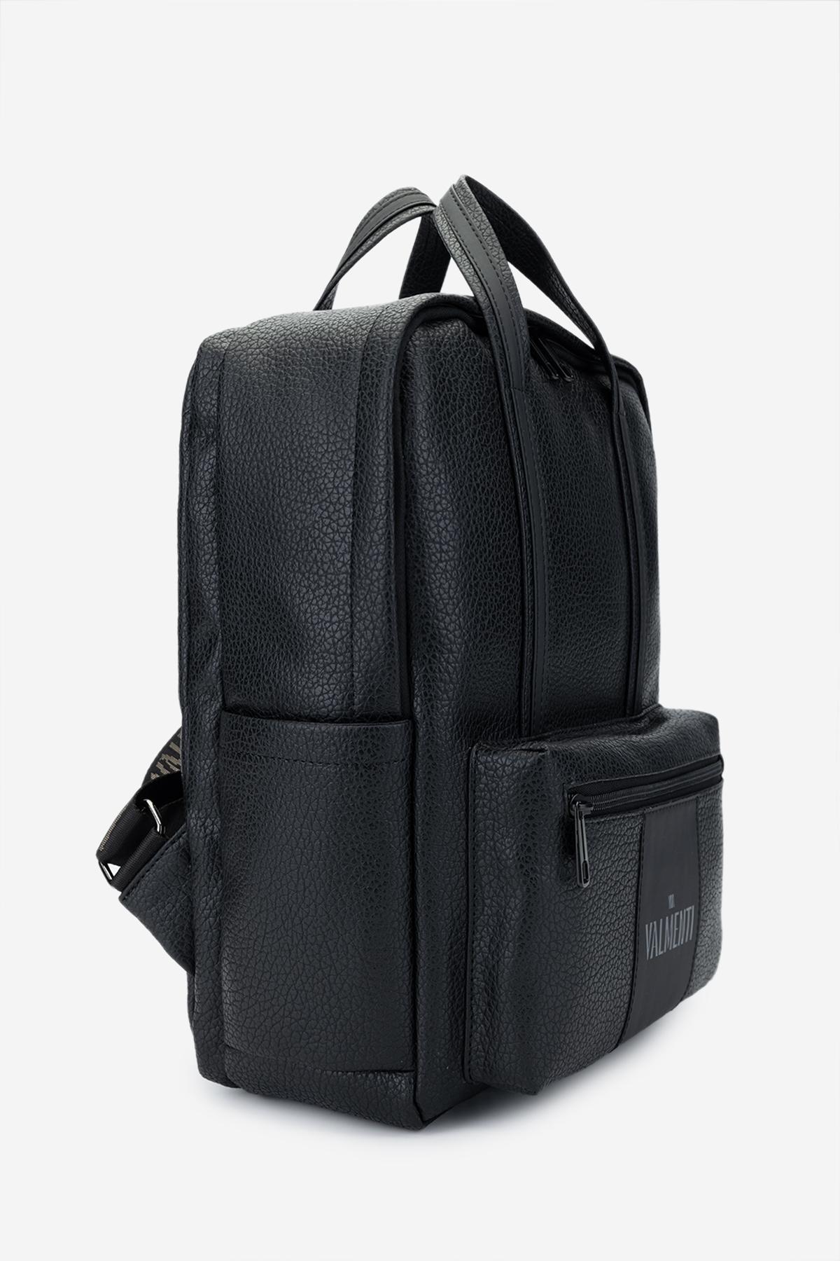 Valmenti Erkek Suni Deri Siyah Floter Sırt Çantası