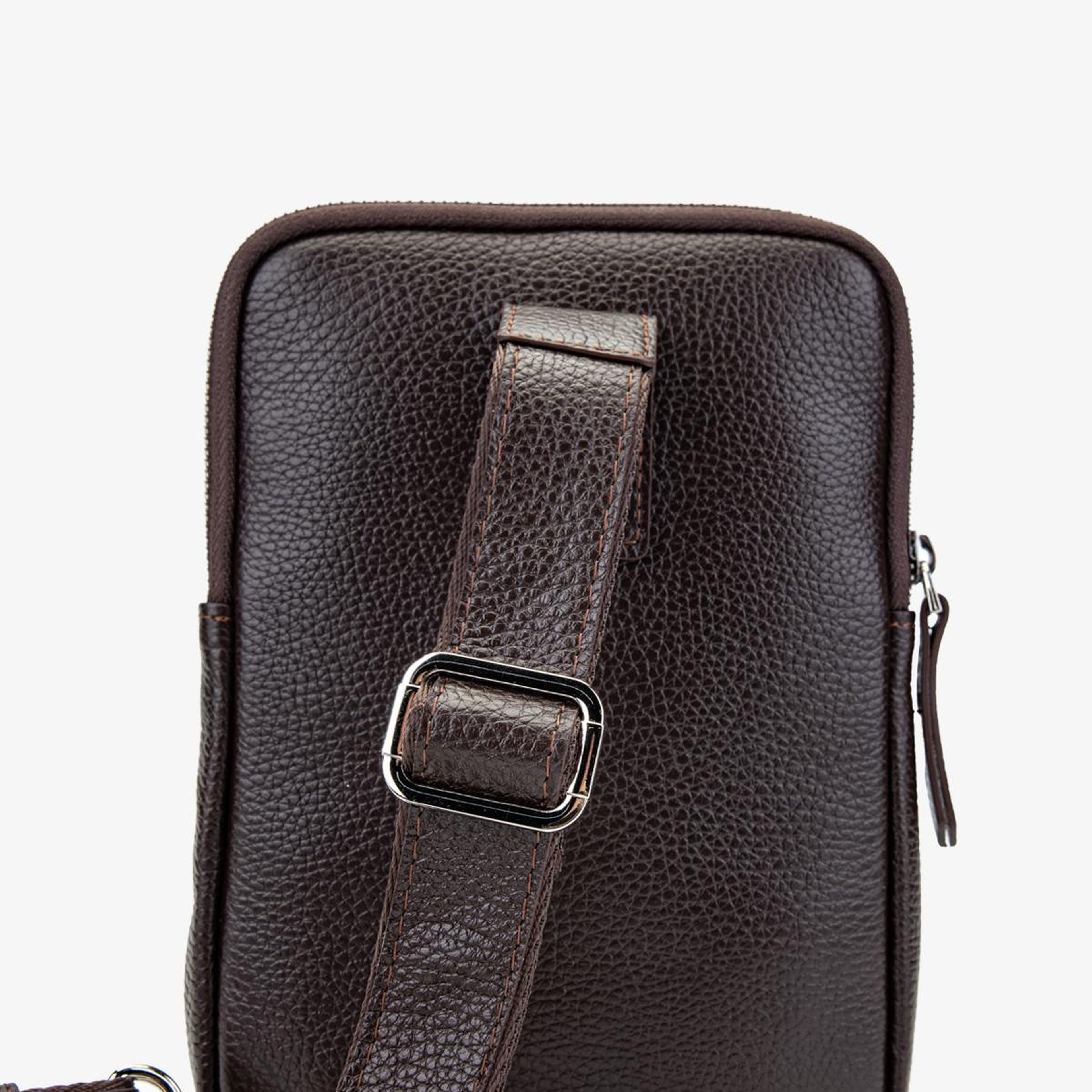 Valmenti Erkek Hakiki Deri Kahverengi Body Bag Çanta