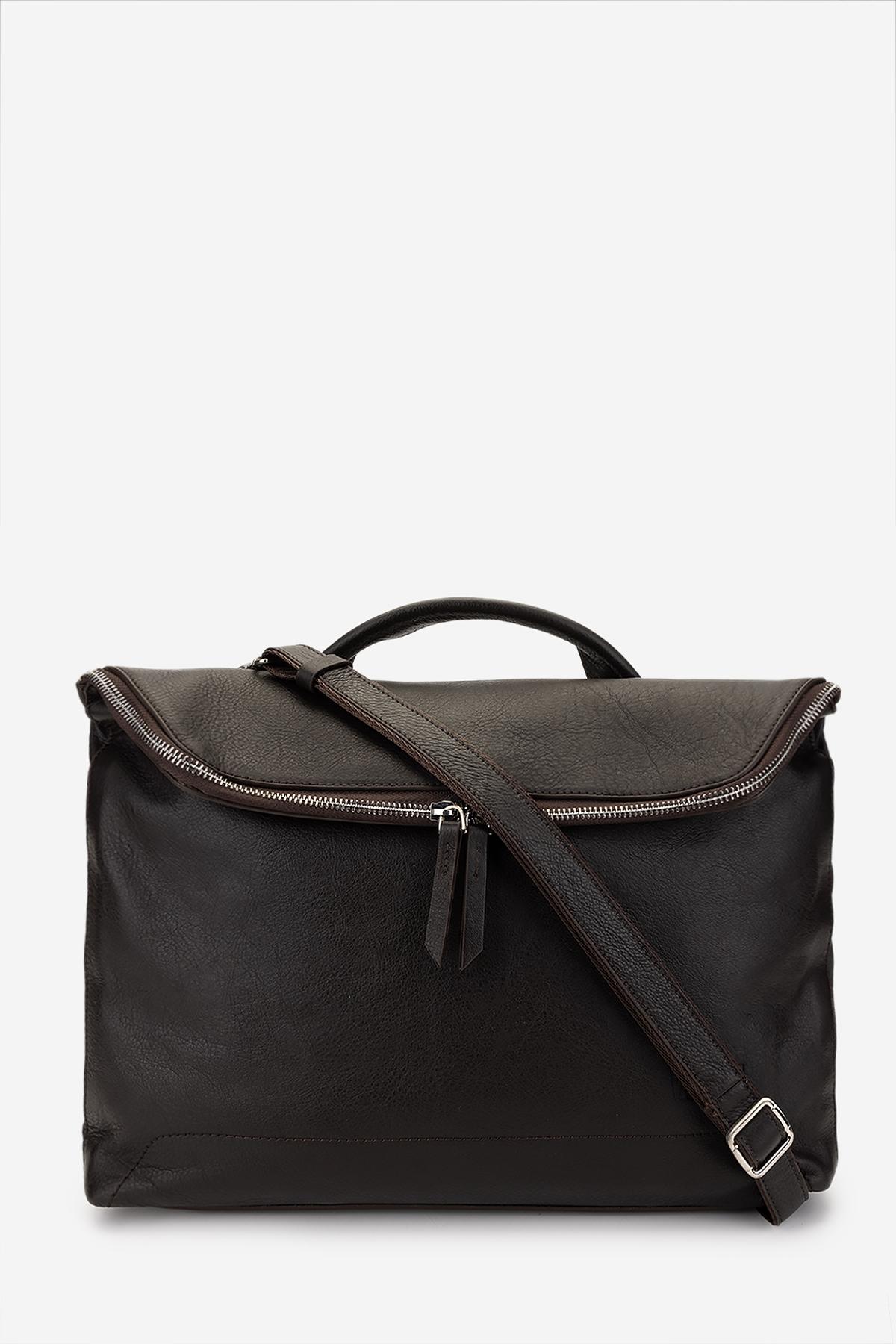 Valmenti Erkek Hakiki Deri Kahverengi Evrak Çantası