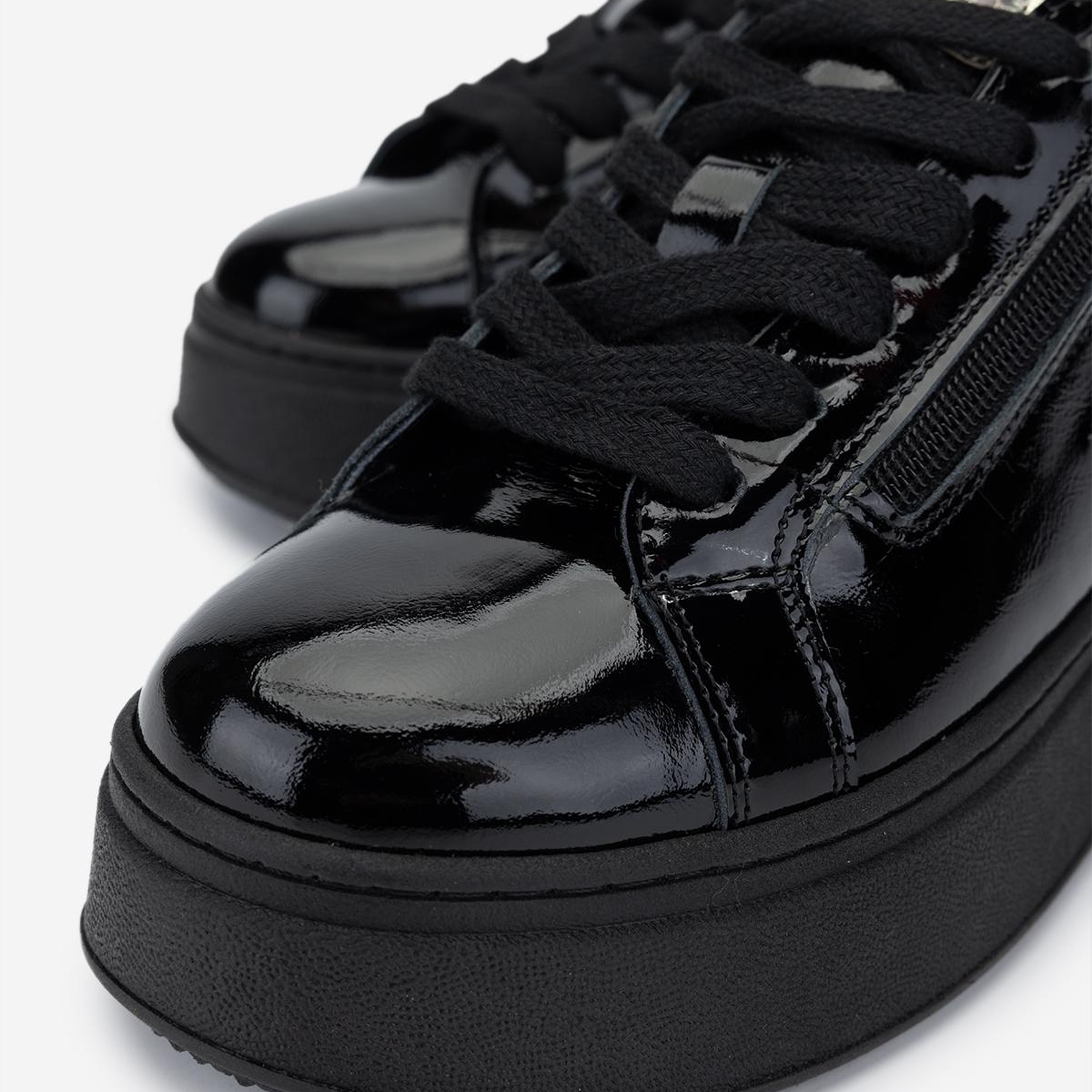 Valmenti Kadın Hakiki Deri Siyah/Gold Sneakers & Spor Ayakkabı