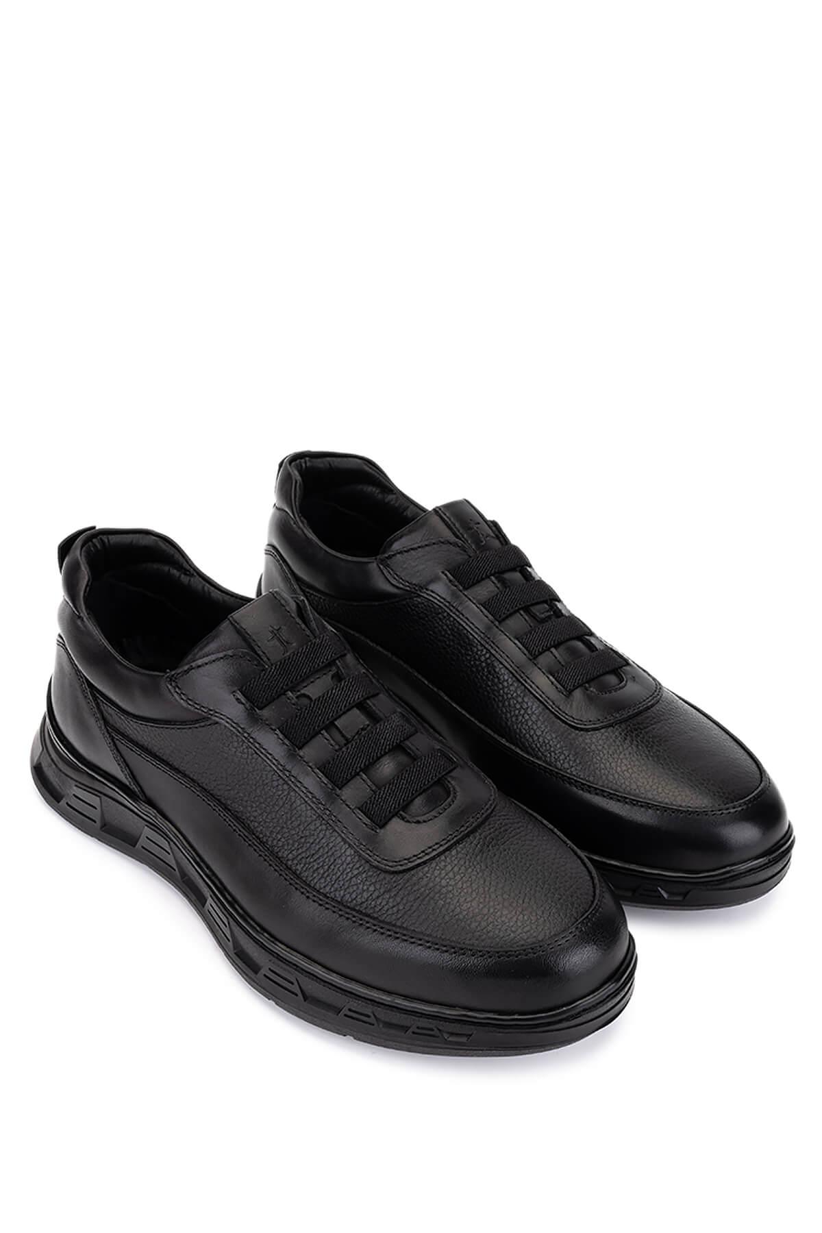 Tamer Tanca Erkek Hakiki Deri Siyah Sneakers & Spor Ayakkabı