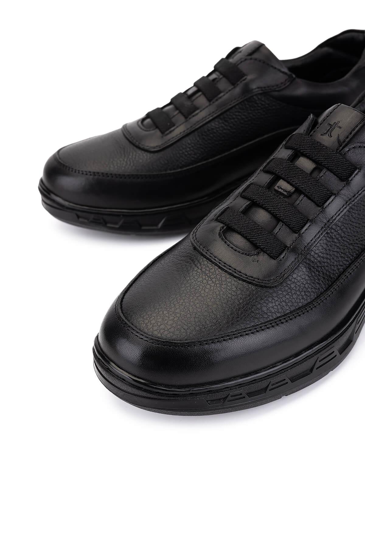 Tamer Tanca Erkek Hakiki Deri Siyah Sneakers & Spor Ayakkabı