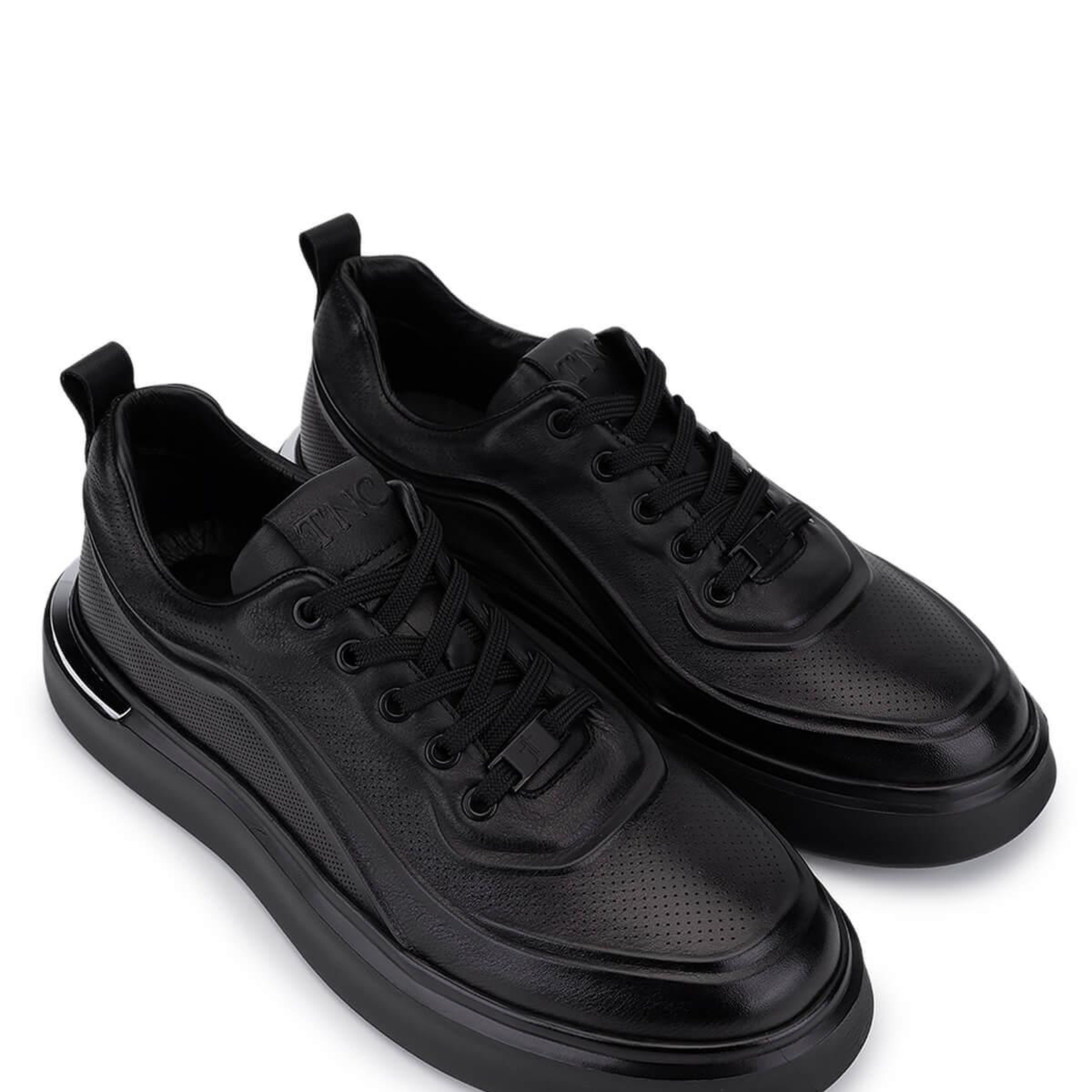 Tamer Tanca Erkek Hakiki Deri Siyah Deri Sneakers & Spor Ayakkabı