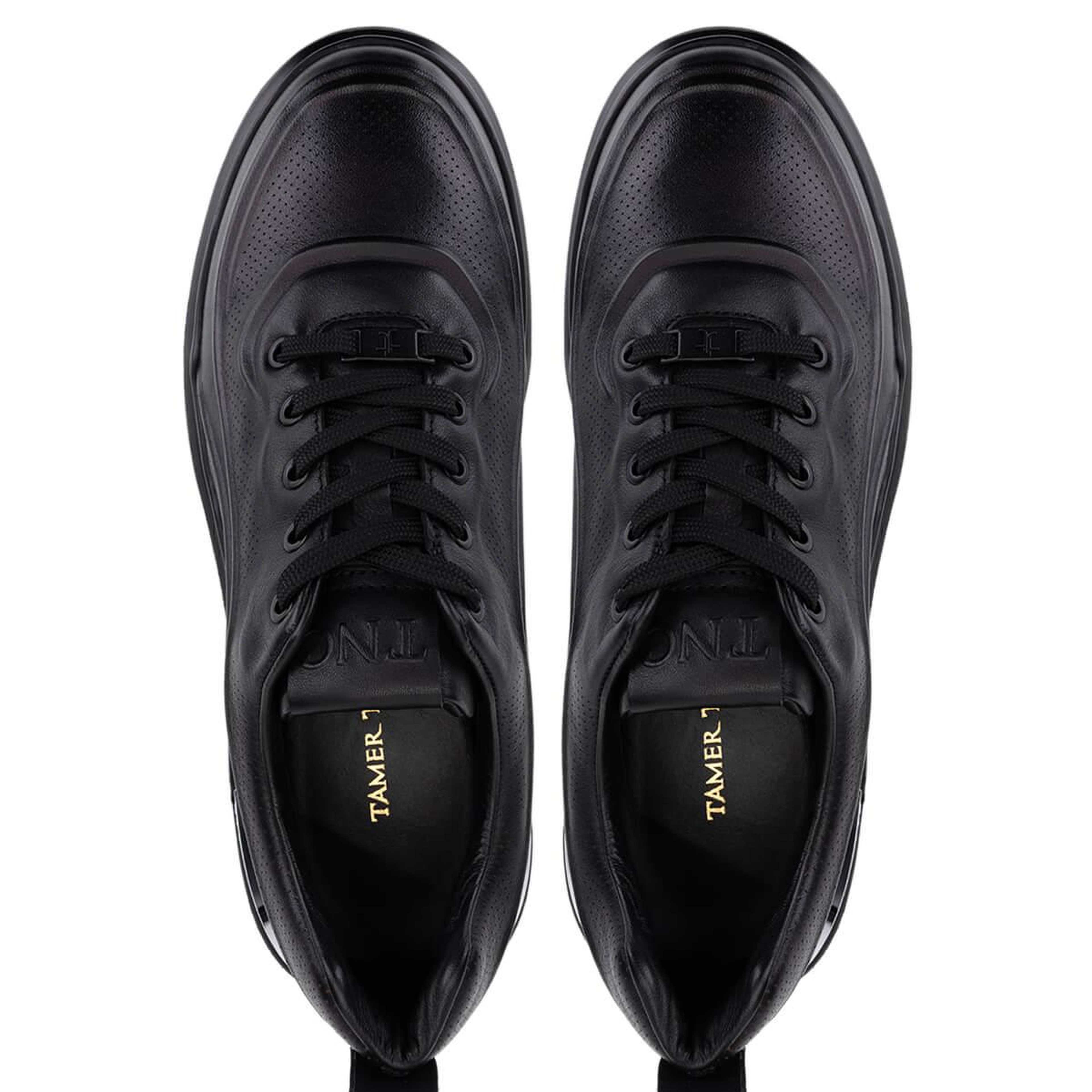 Tamer Tanca Erkek Hakiki Deri Siyah Deri Sneakers & Spor Ayakkabı