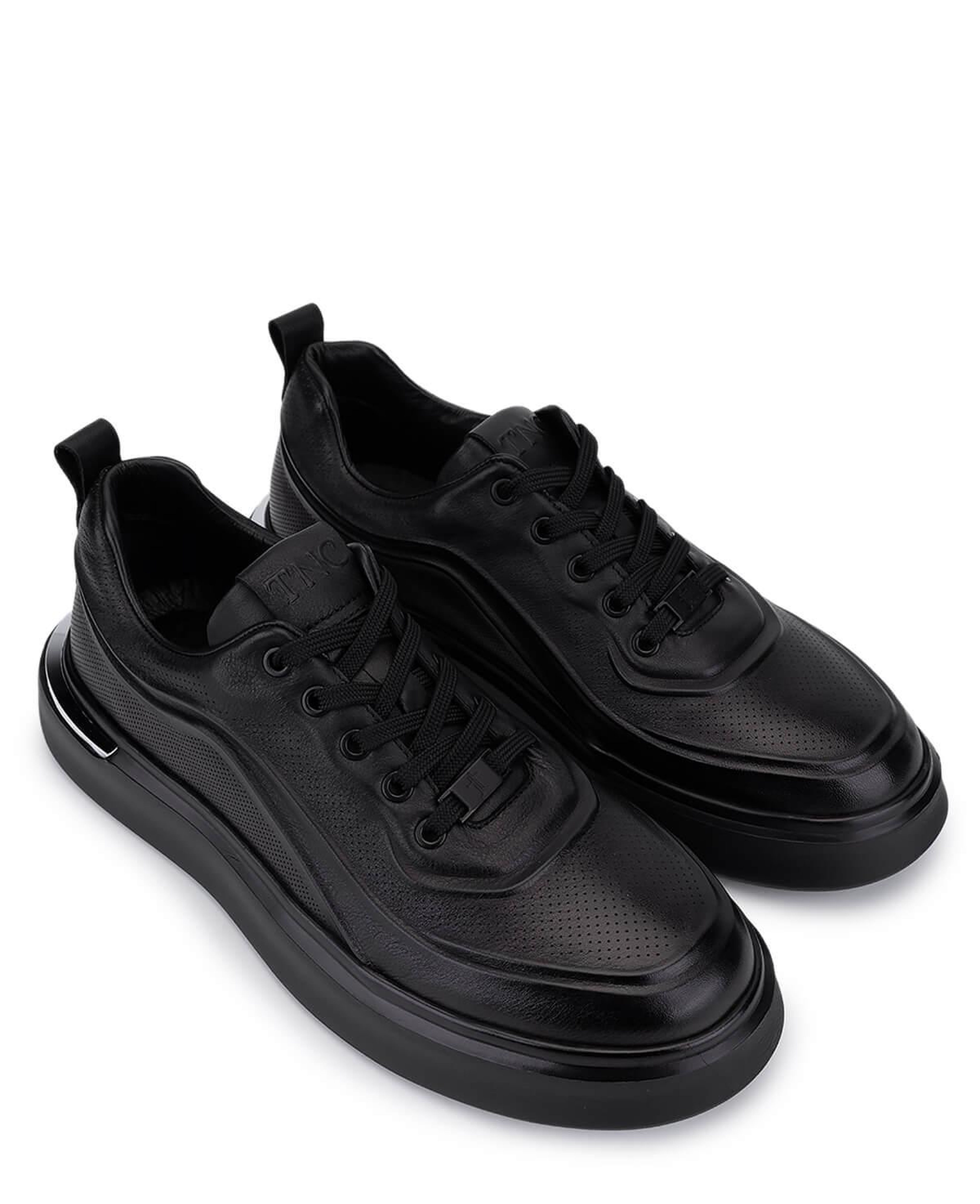 Tamer Tanca Erkek Hakiki Deri Siyah Deri Sneakers & Spor Ayakkabı