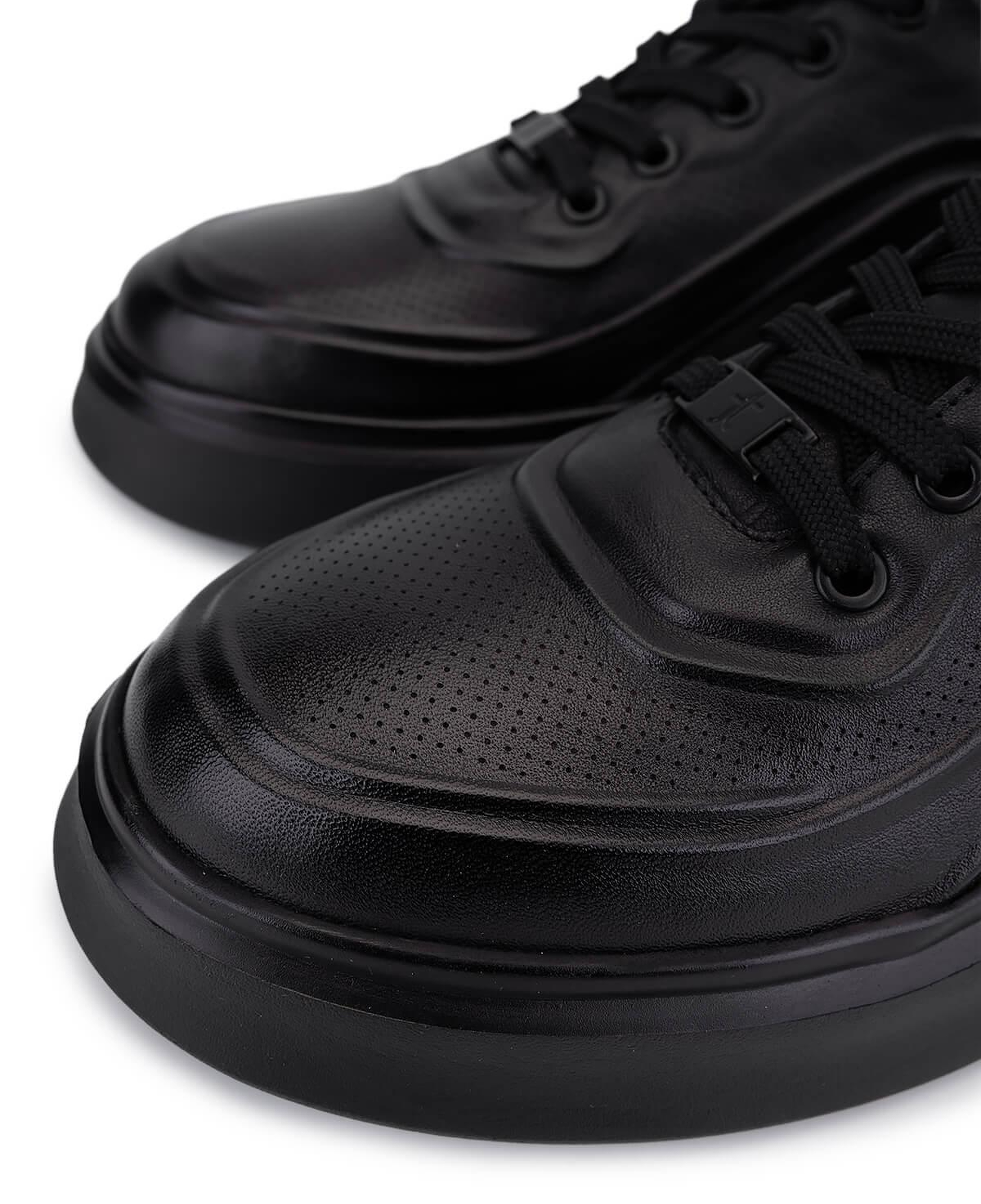 Tamer Tanca Erkek Hakiki Deri Siyah Deri Sneakers & Spor Ayakkabı