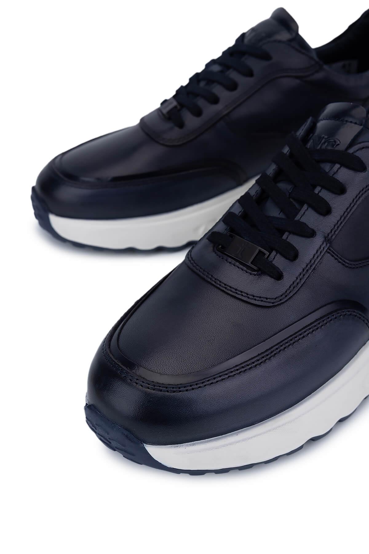 Tamer Tanca Erkek Hakiki Deri Lacivert Sneakers & Spor Ayakkabı