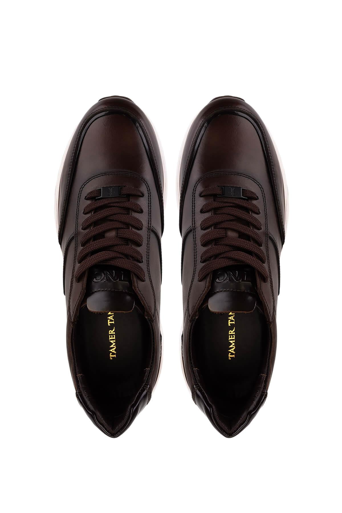 Tamer Tanca Erkek Hakiki Deri Kahverengi Sneakers & Spor Ayakkabı