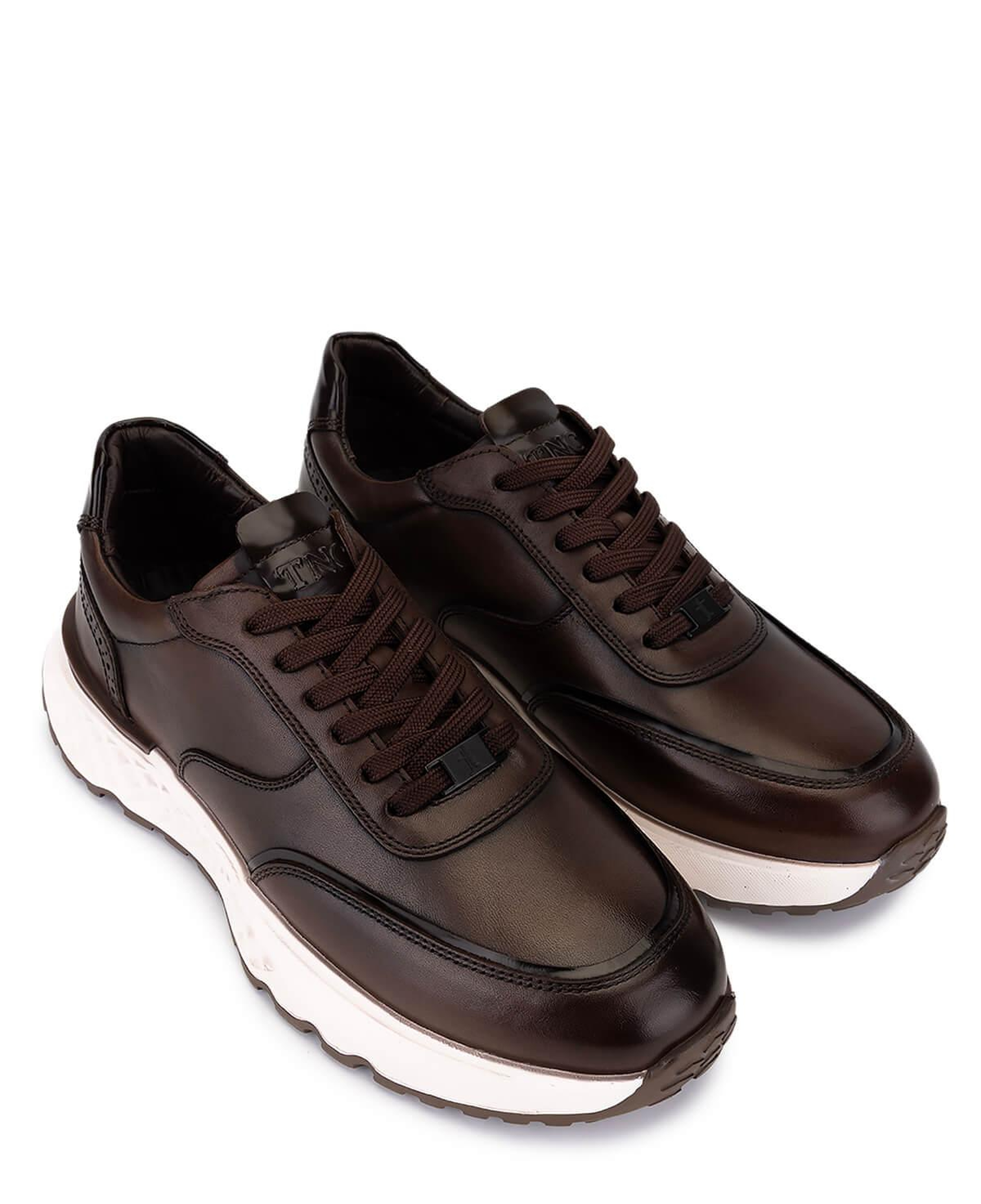 Tamer Tanca Erkek Hakiki Deri Kahverengi Sneakers & Spor Ayakkabı