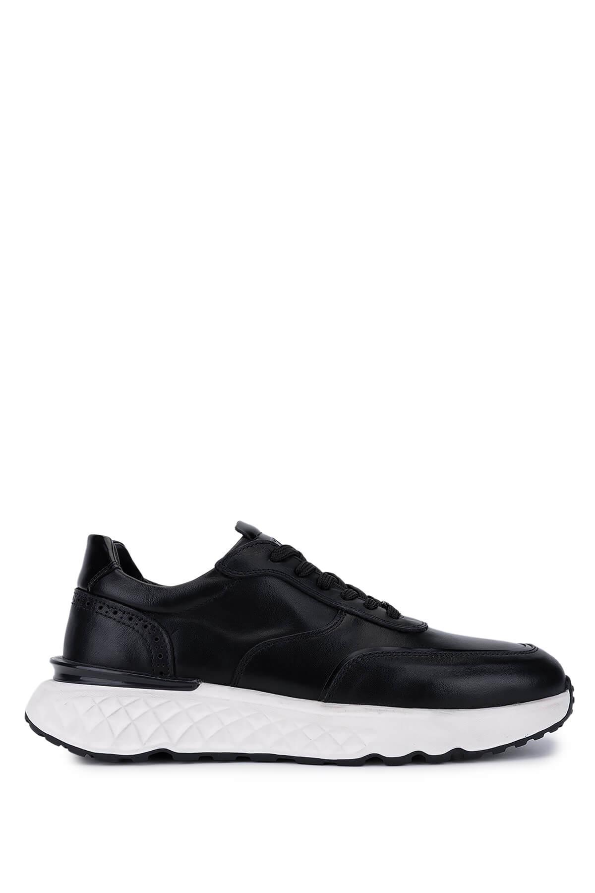 Tamer Tanca Erkek Hakiki Deri Siyah Sneakers & Spor Ayakkabı