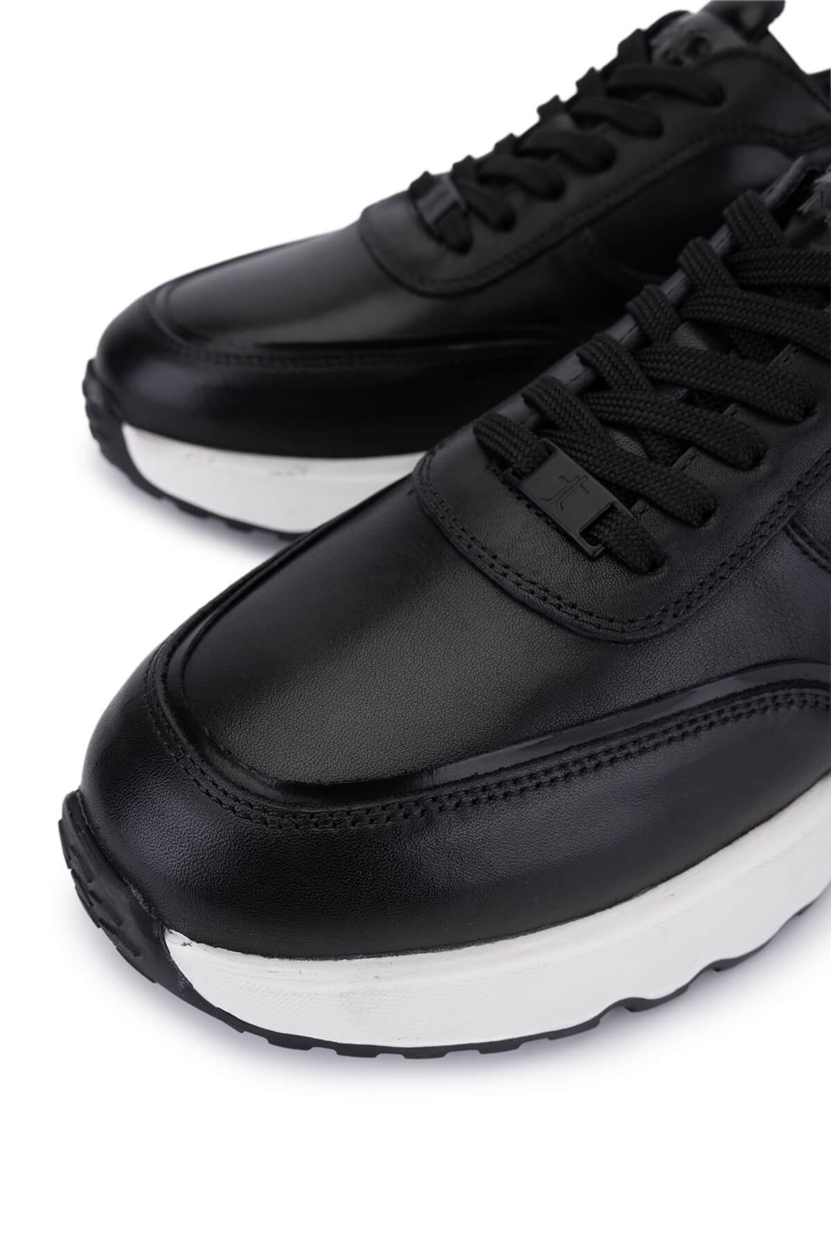 Tamer Tanca Erkek Hakiki Deri Siyah Sneakers & Spor Ayakkabı
