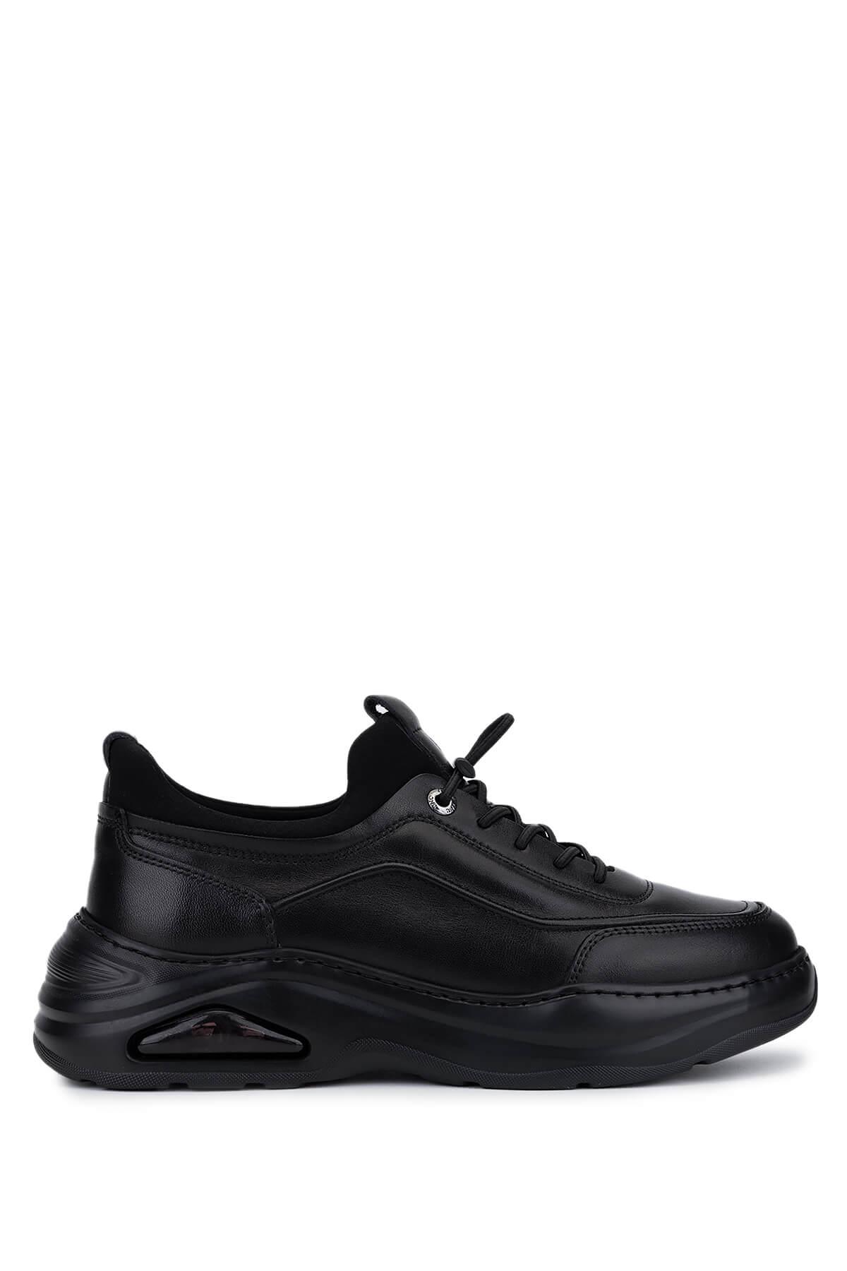 Tamer Tanca Erkek Hakiki Deri Siyah Sneakers & Spor Ayakkabı