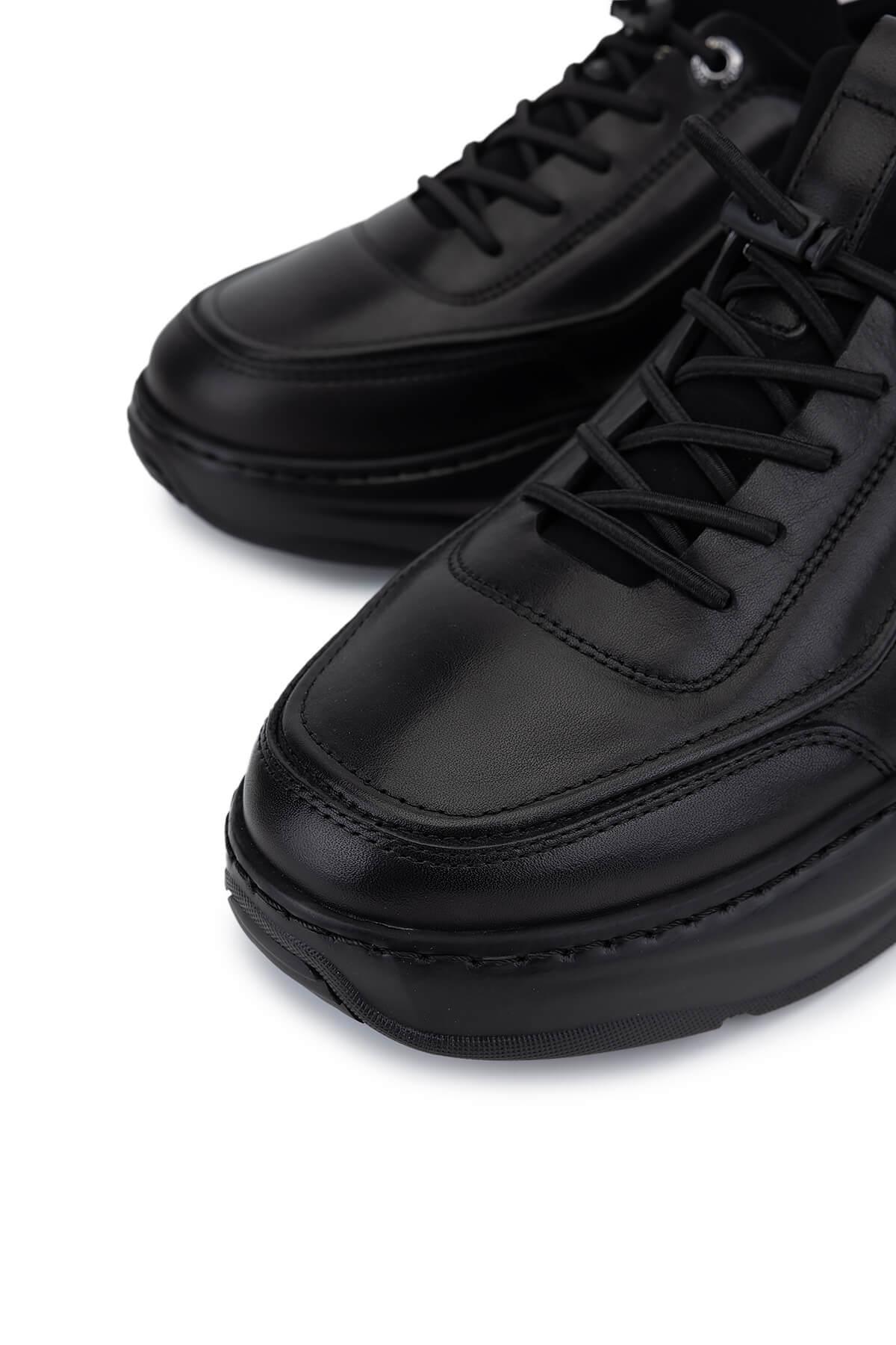 Tamer Tanca Erkek Hakiki Deri Siyah Sneakers & Spor Ayakkabı