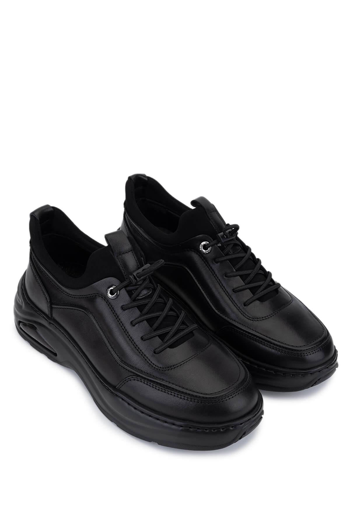 Tamer Tanca Erkek Hakiki Deri Siyah Sneakers & Spor Ayakkabı