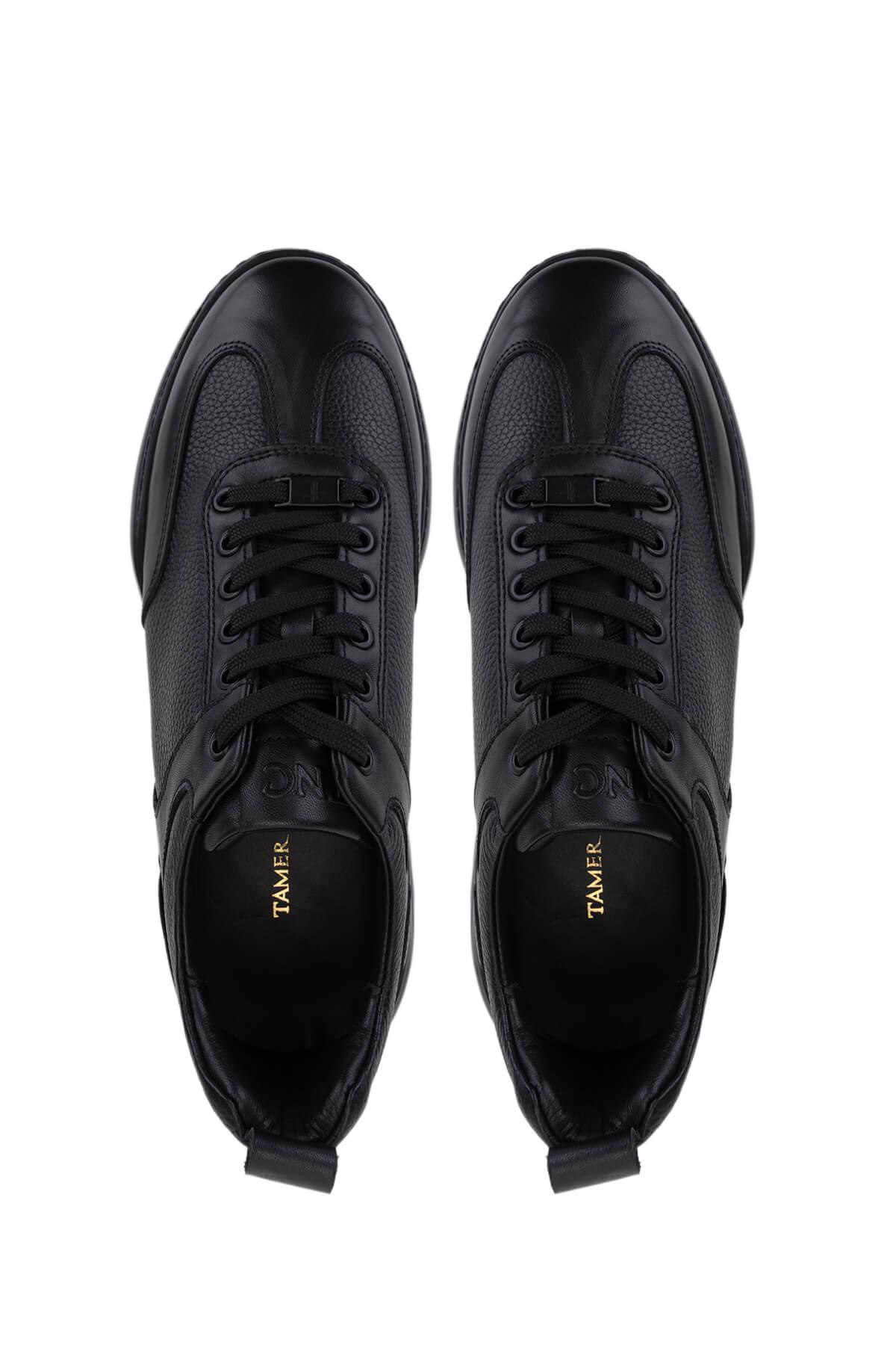 Tamer Tanca Erkek Hakiki Deri Siyah Sneakers & Spor Ayakkabı