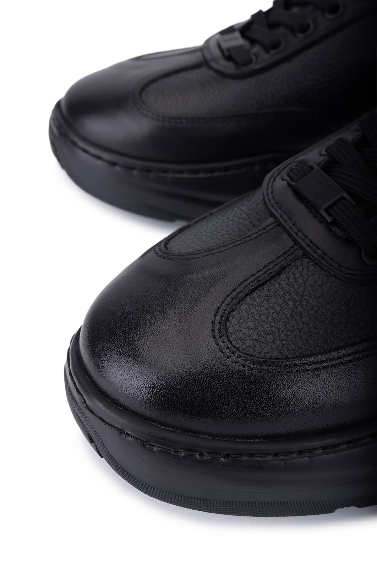 Tamer Tanca Erkek Hakiki Deri Siyah Sneakers & Spor Ayakkabı