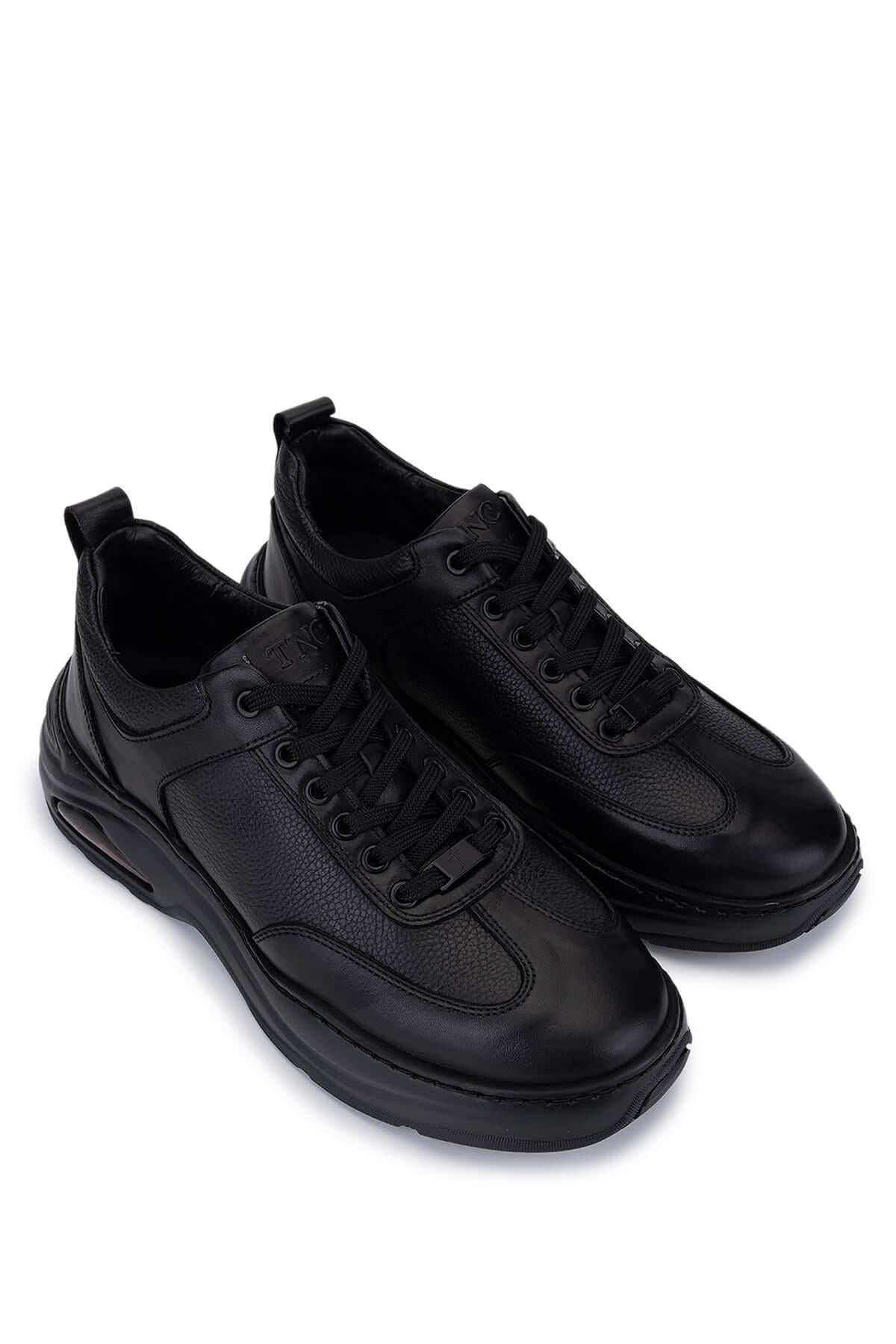 Tamer Tanca Erkek Hakiki Deri Siyah Sneakers & Spor Ayakkabı