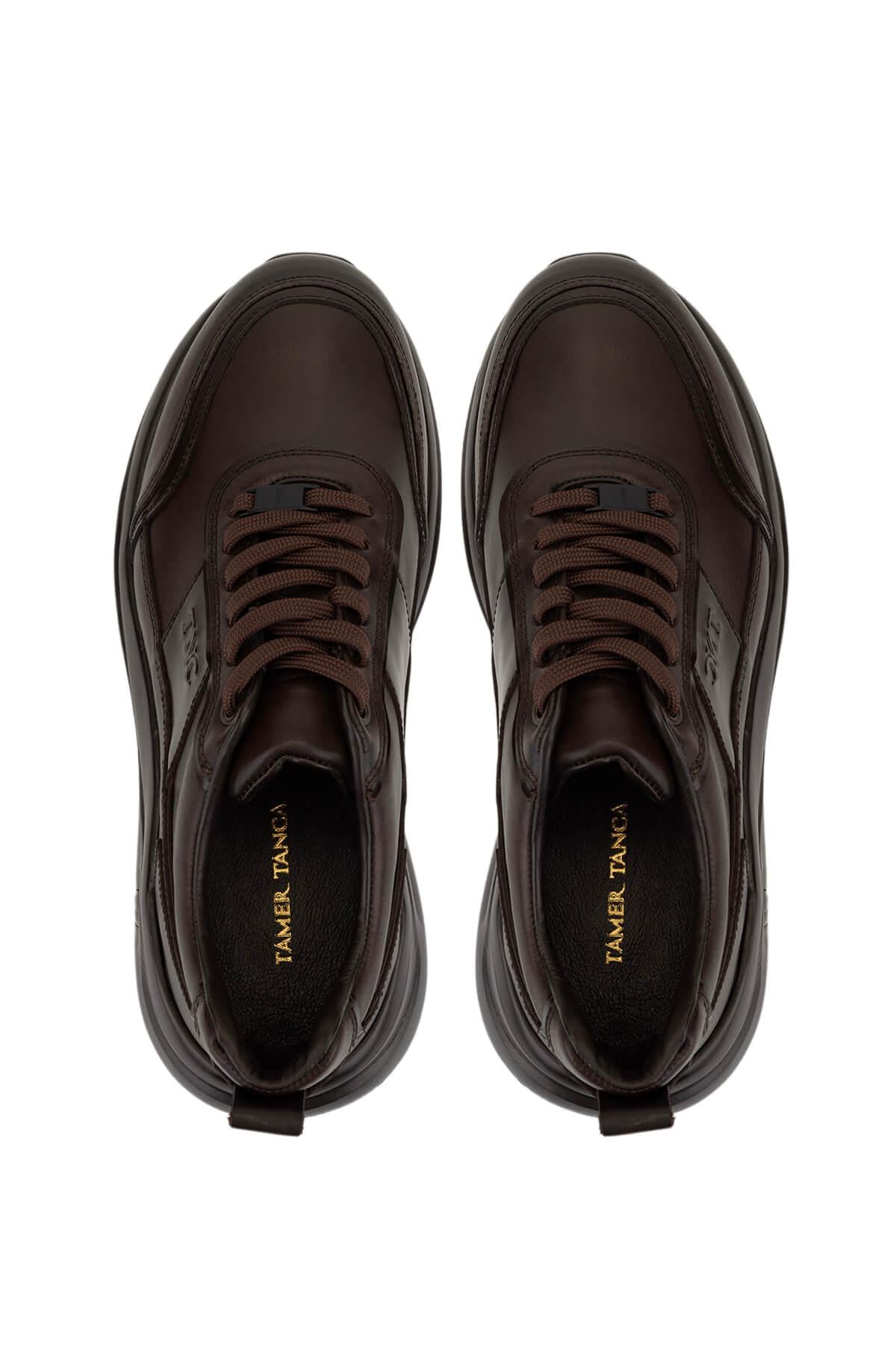 Tamer Tanca Erkek Hakiki Deri Kahverengi Sneakers & Spor Ayakkabı