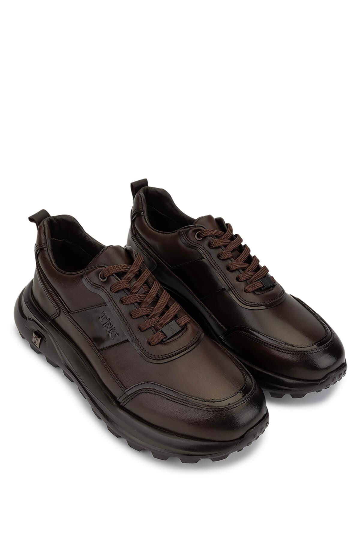Tamer Tanca Erkek Hakiki Deri Kahverengi Sneakers & Spor Ayakkabı
