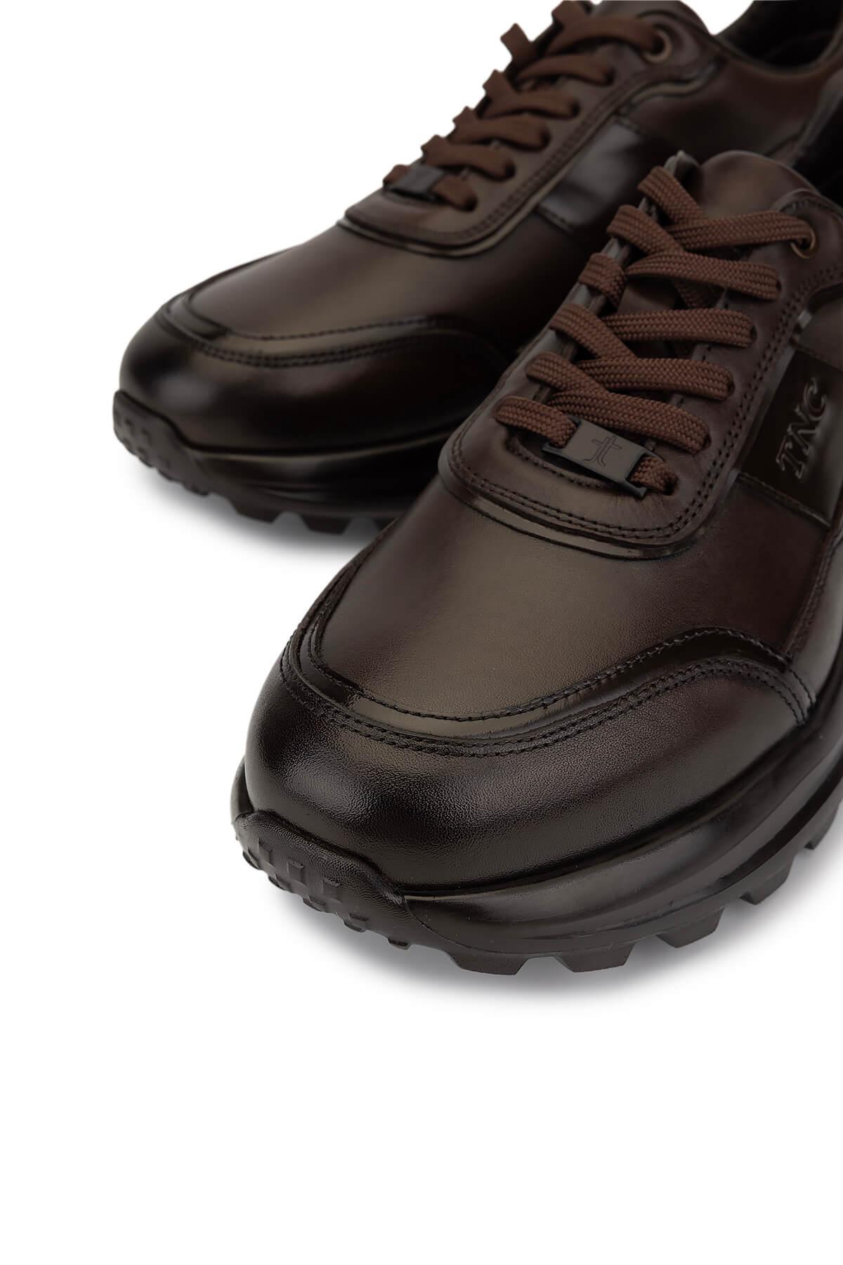 Tamer Tanca Erkek Hakiki Deri Kahverengi Sneakers & Spor Ayakkabı