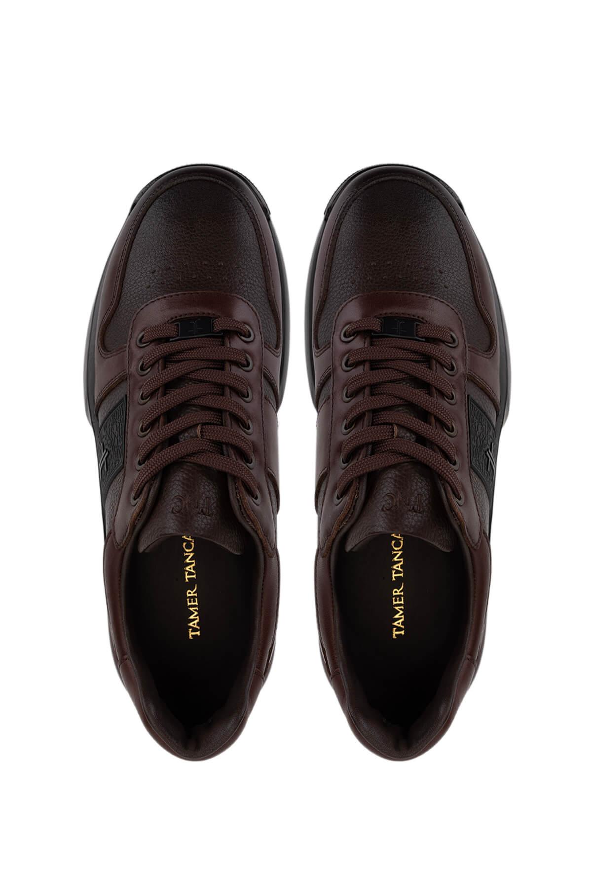 Tamer Tanca Erkek Hakiki Deri Kahverengi Sneakers & Spor Ayakkabı
